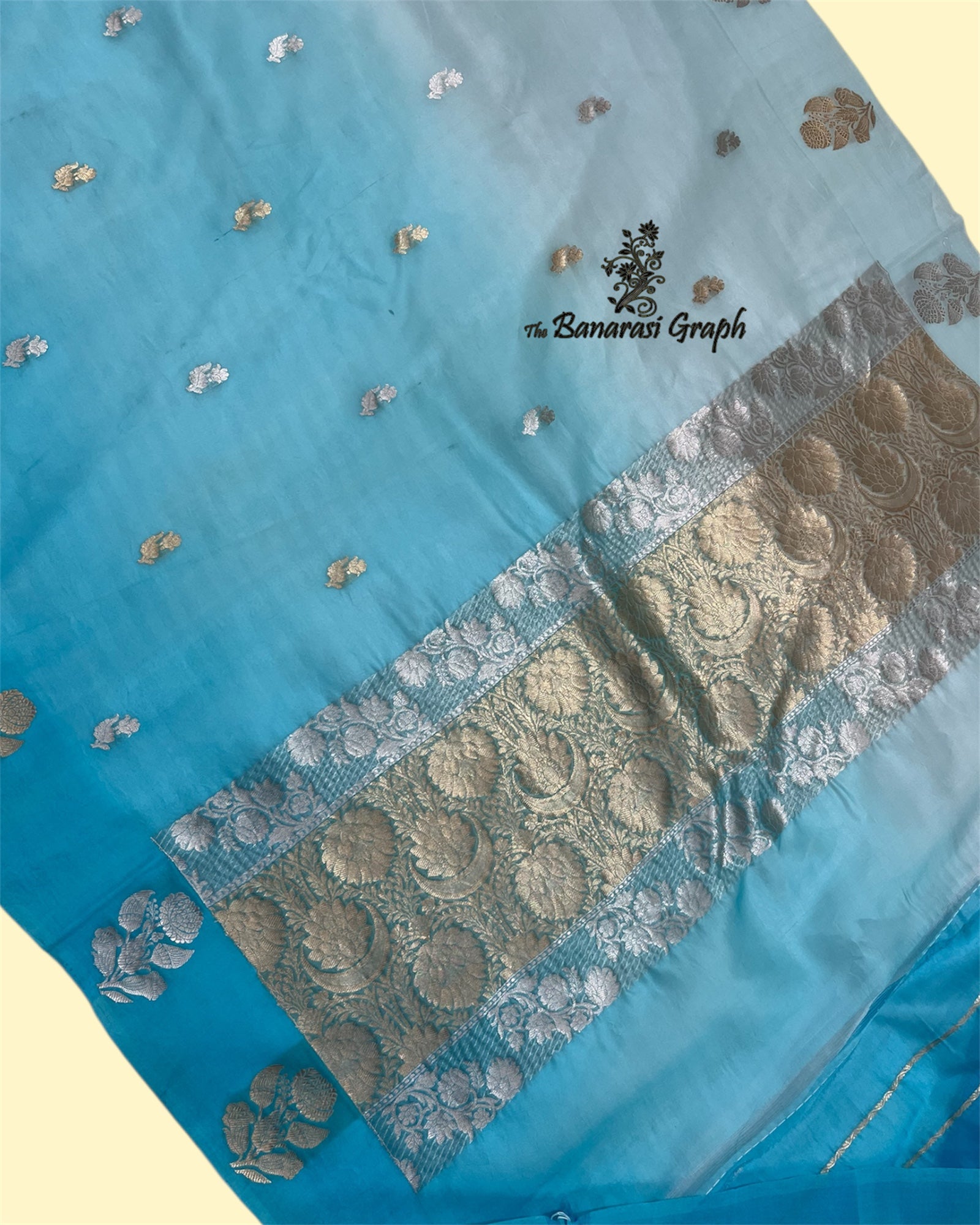 Pure Kora Handloom Silk - Kadhua Motifs Sona Rupa Banarasi Saree