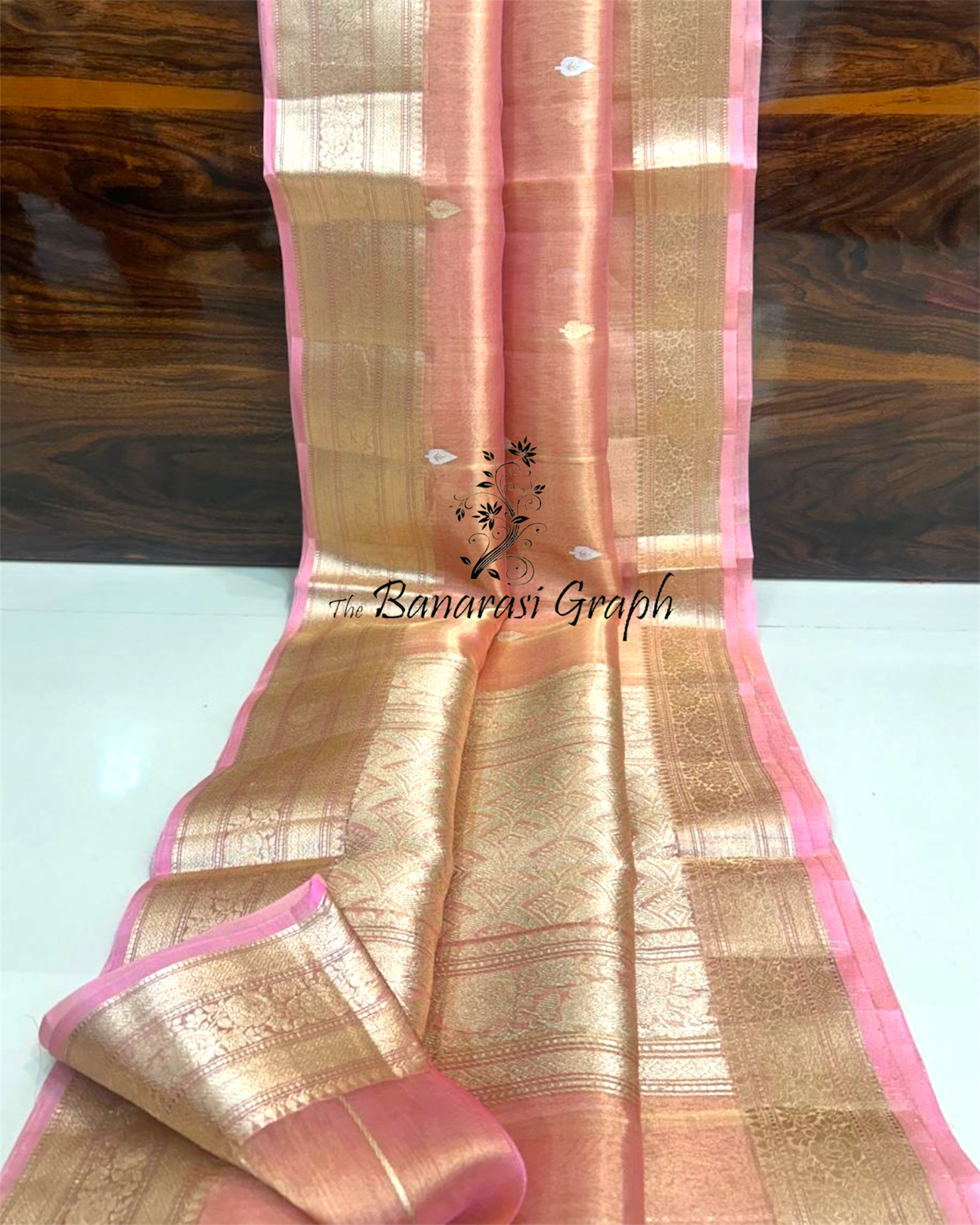Pure Kora Tissue Handloom Silk - Kadhua Motifs Banarasi Saree