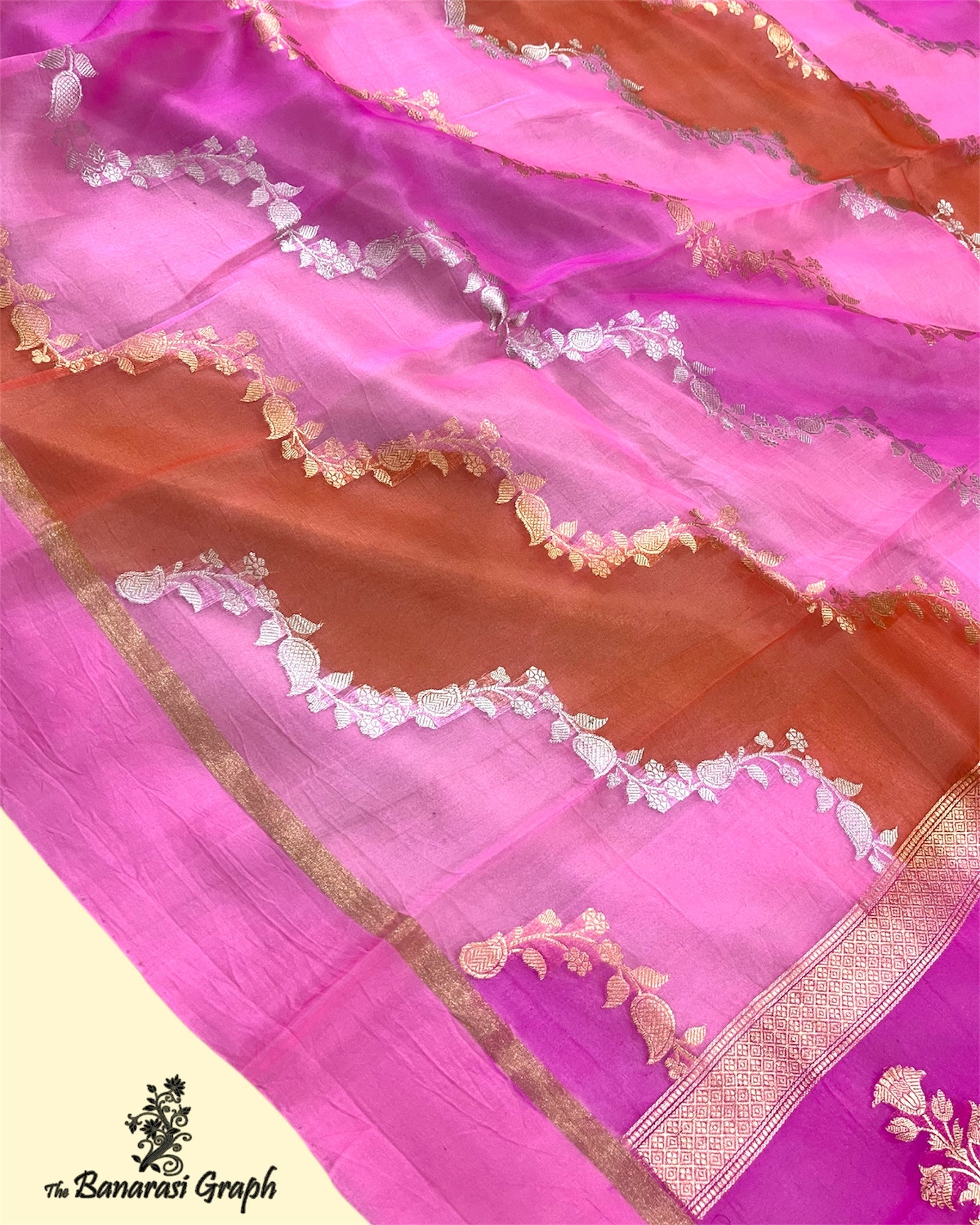 Rangkat Pure Kora Handloom Silk - Banarasi Saree