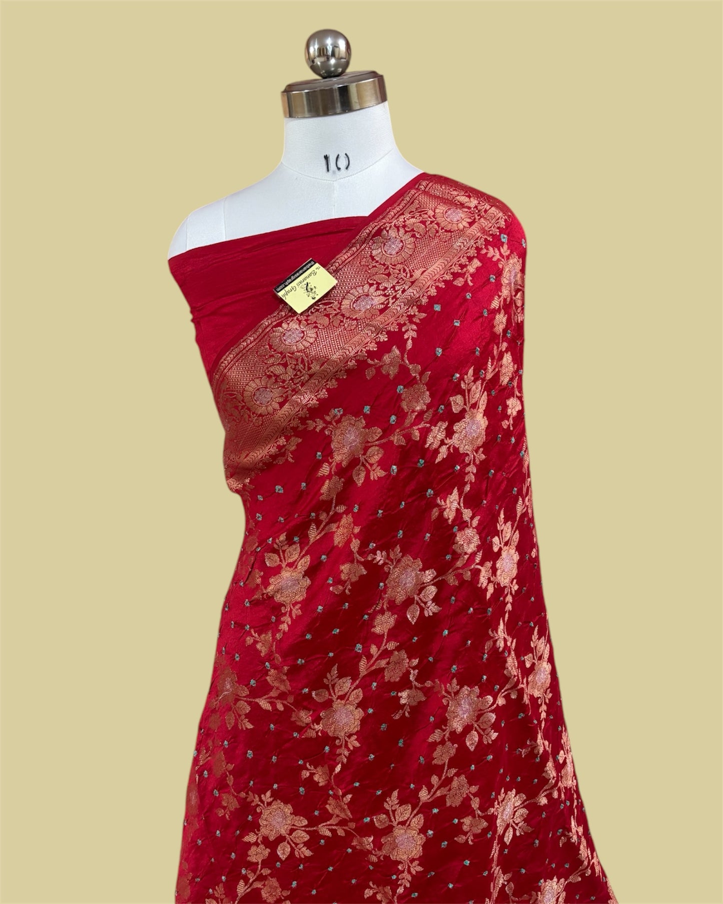 Res Pure Chiniya Bhandej Silk - All Over Jaal Work Banarasi Saree