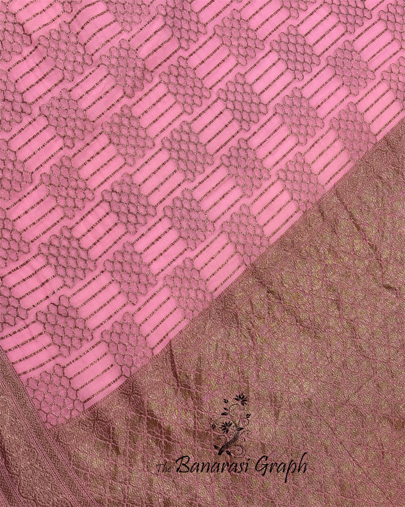 Pink Khaddi Georgette Antique Zari - Pure Banarasi Saree
