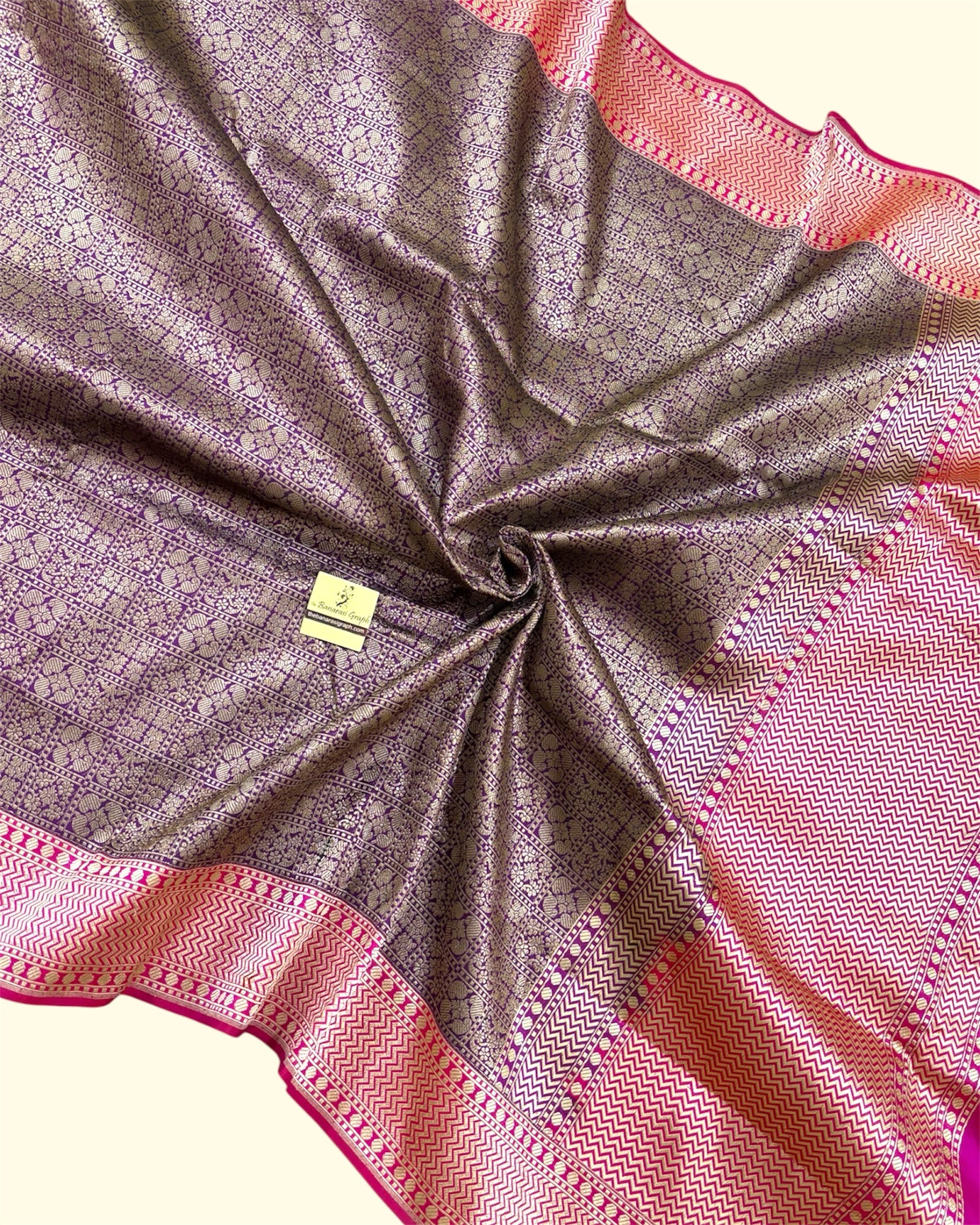 Pure Katan Handloom Silk - Brocade Jaal Work Banarasi Saree