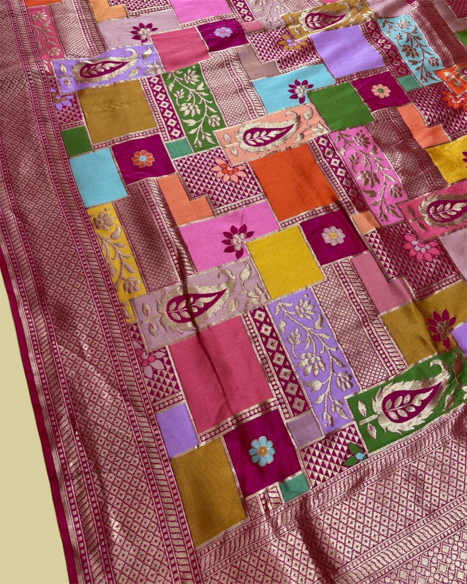 Rangkat Pure Katan Handloom Silk All Over Multi Colour Ranghat - Banarasi Saree
