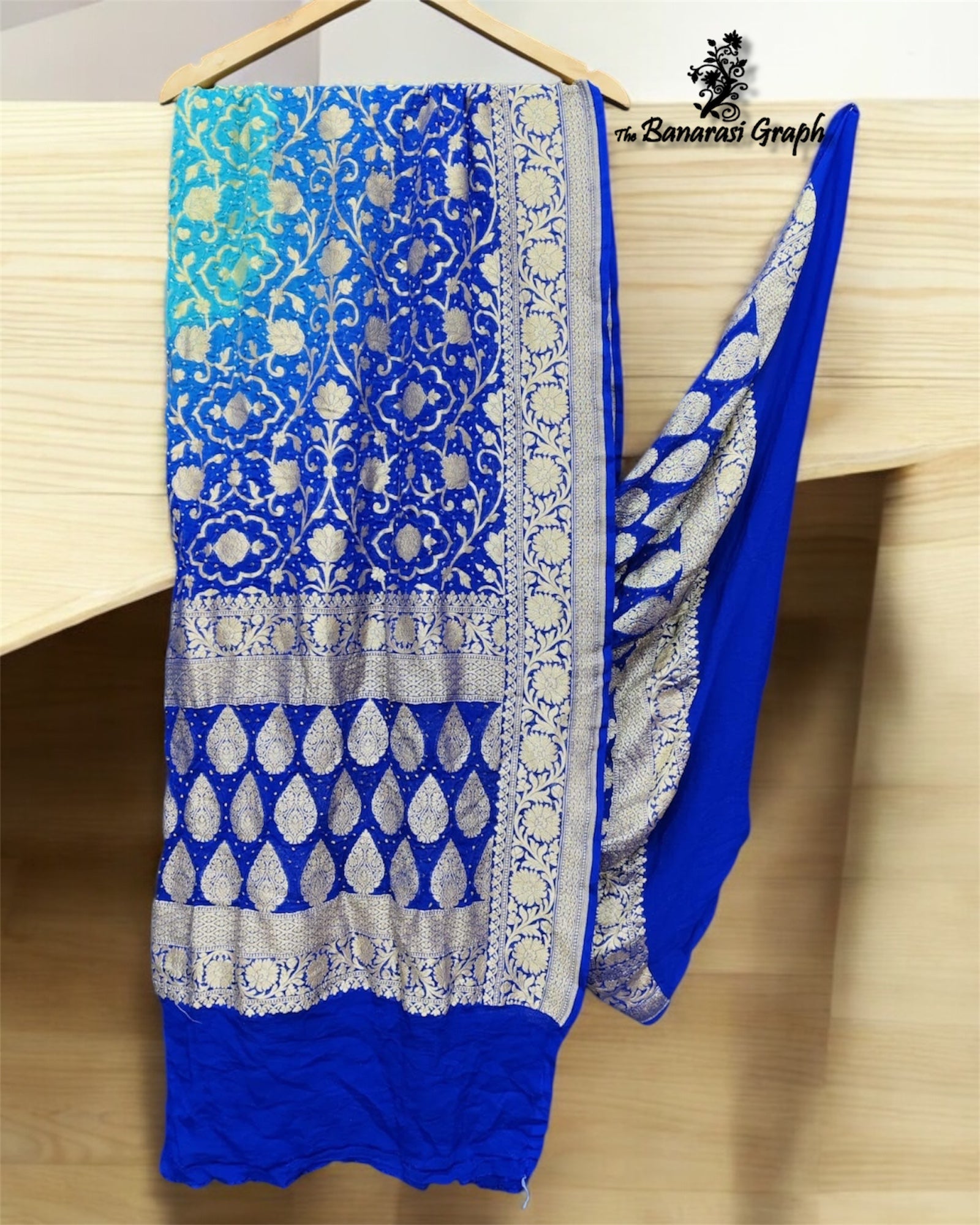 Pure Georgette Bhandej Banarasi Dupatta - Dual Shade