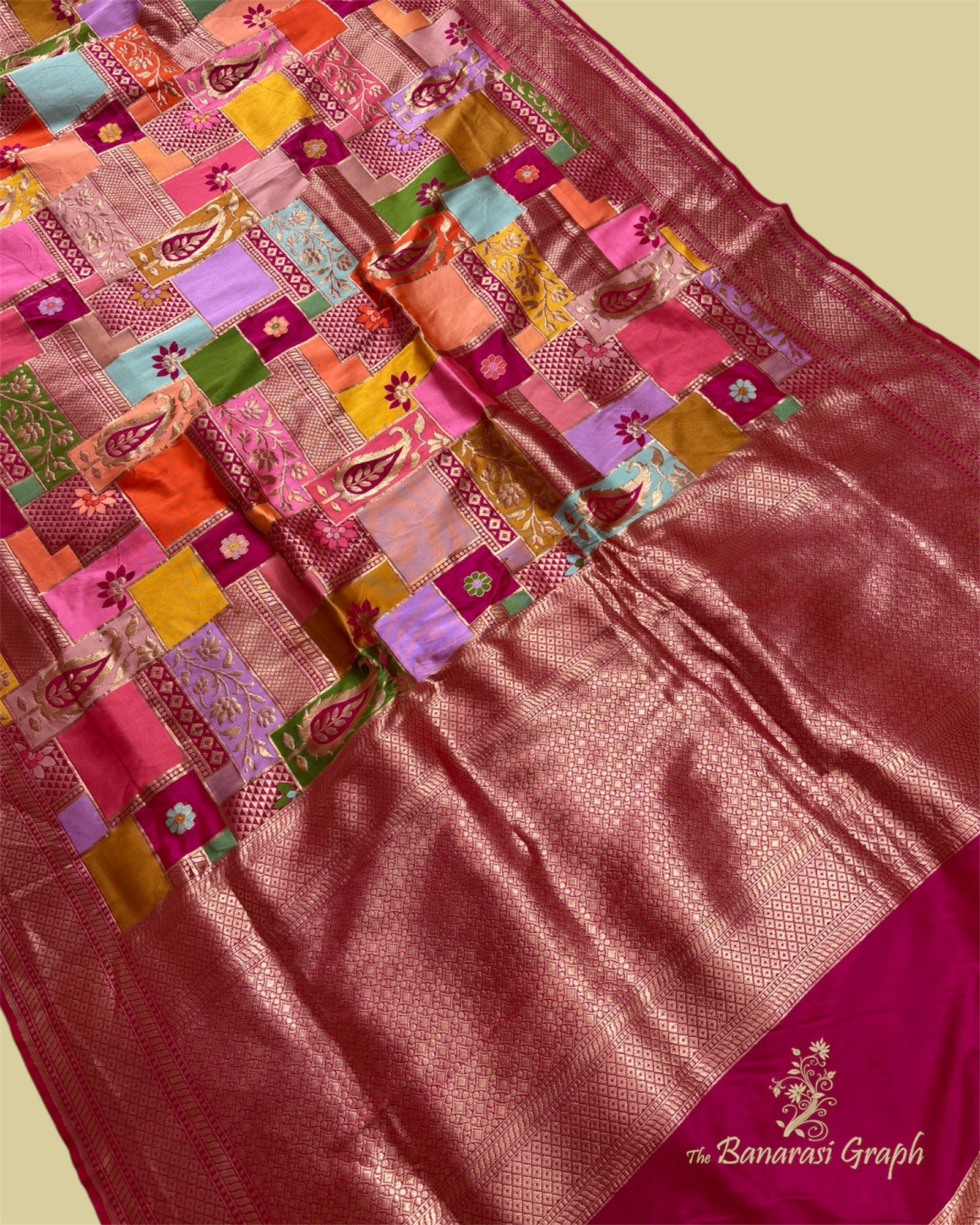 Rangkat Pure Katan Handloom Silk All Over Multi Colour Ranghat - Banarasi Saree
