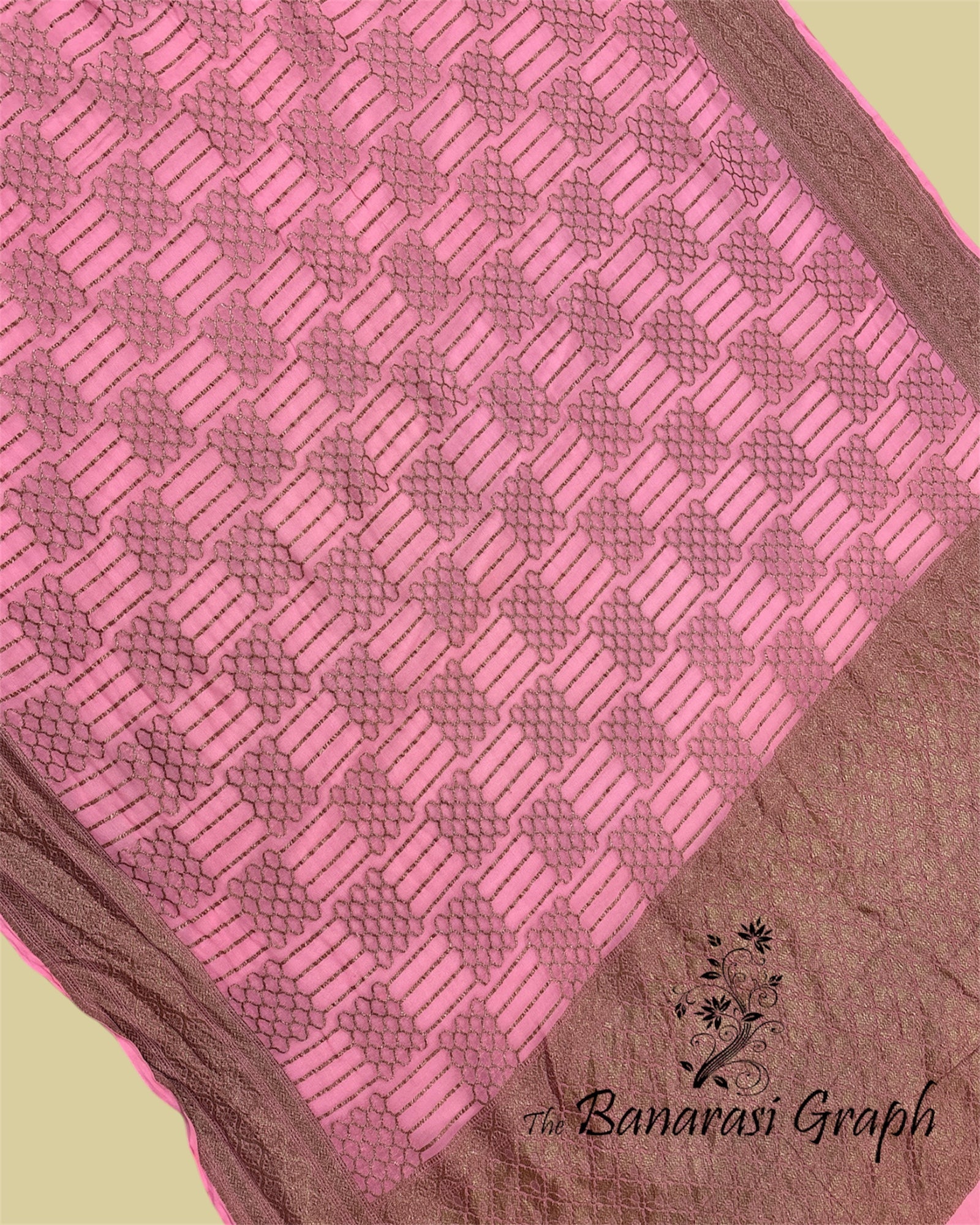 Pink Khaddi Georgette Antique Zari - Pure Banarasi Saree