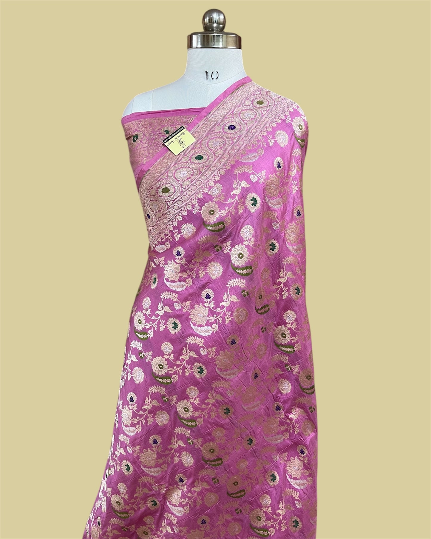 Pink Pure Katan Handloom Silk - All Over Jaal Work With Tilfi Meenakari Banarasi Saree