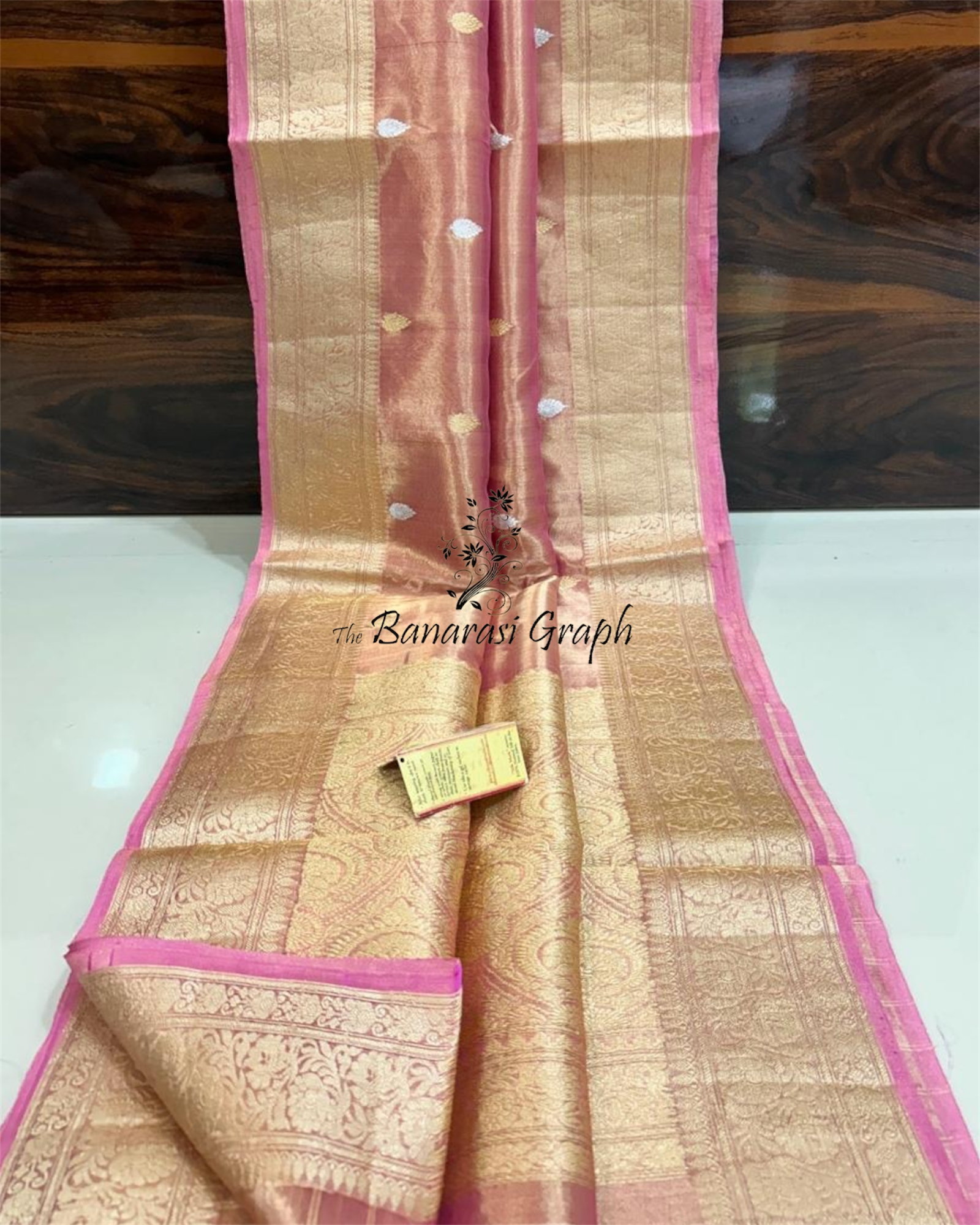 Pure Kora Tissue Handloom Silk - Sona Rupa Kadhua Motifs Banarasi Saree