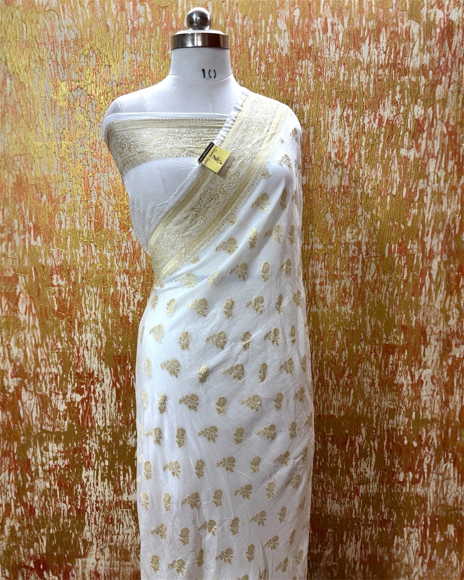 Pure Khaddi Chiffon Georgette - Neem Zari Banarasi Saree