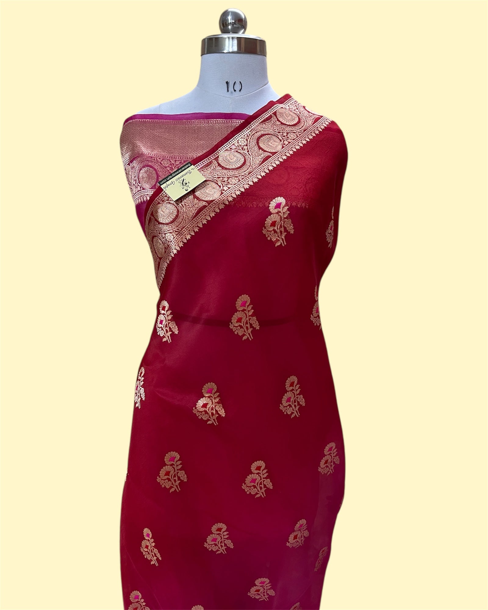 Pure Kora Handloom Silk - Kadhua Motifs with Meenakari Banarasi Saree