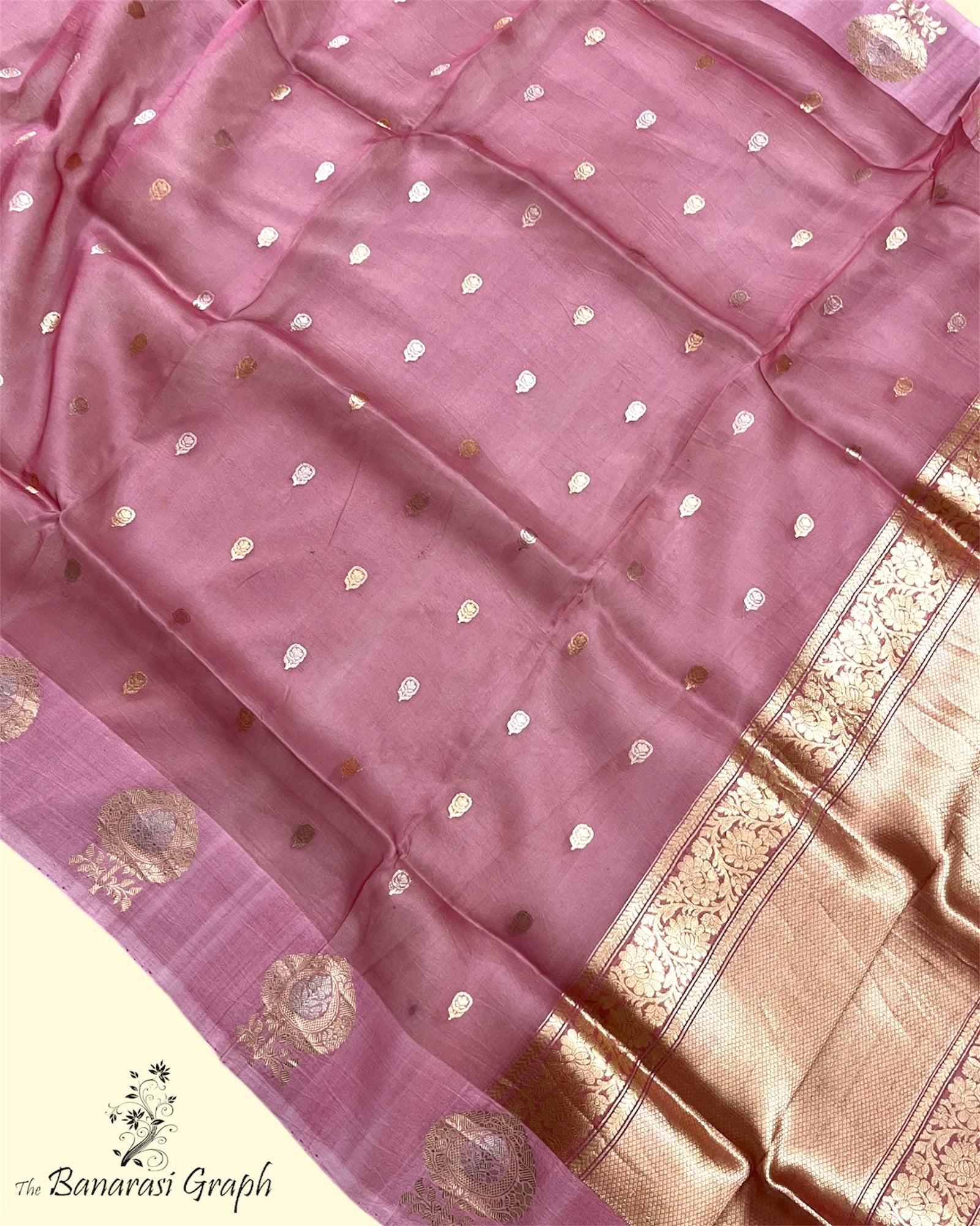 Pure Kora Handloom Silk - Kadhua Motifs Banarasi Saree