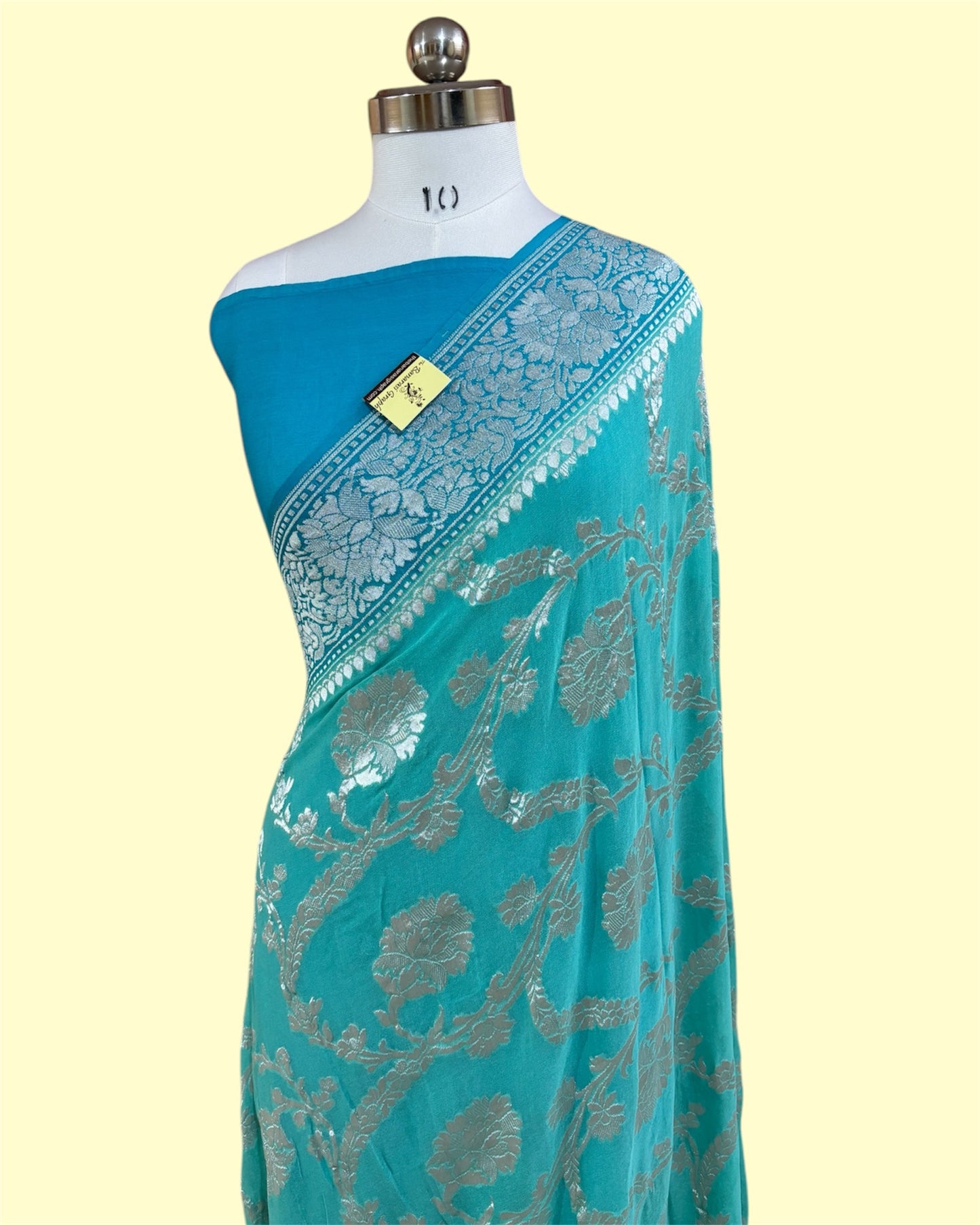 Pure Chiffon Georgette Water Zari Handloom - All Over Jaal Work Banarasi Saree