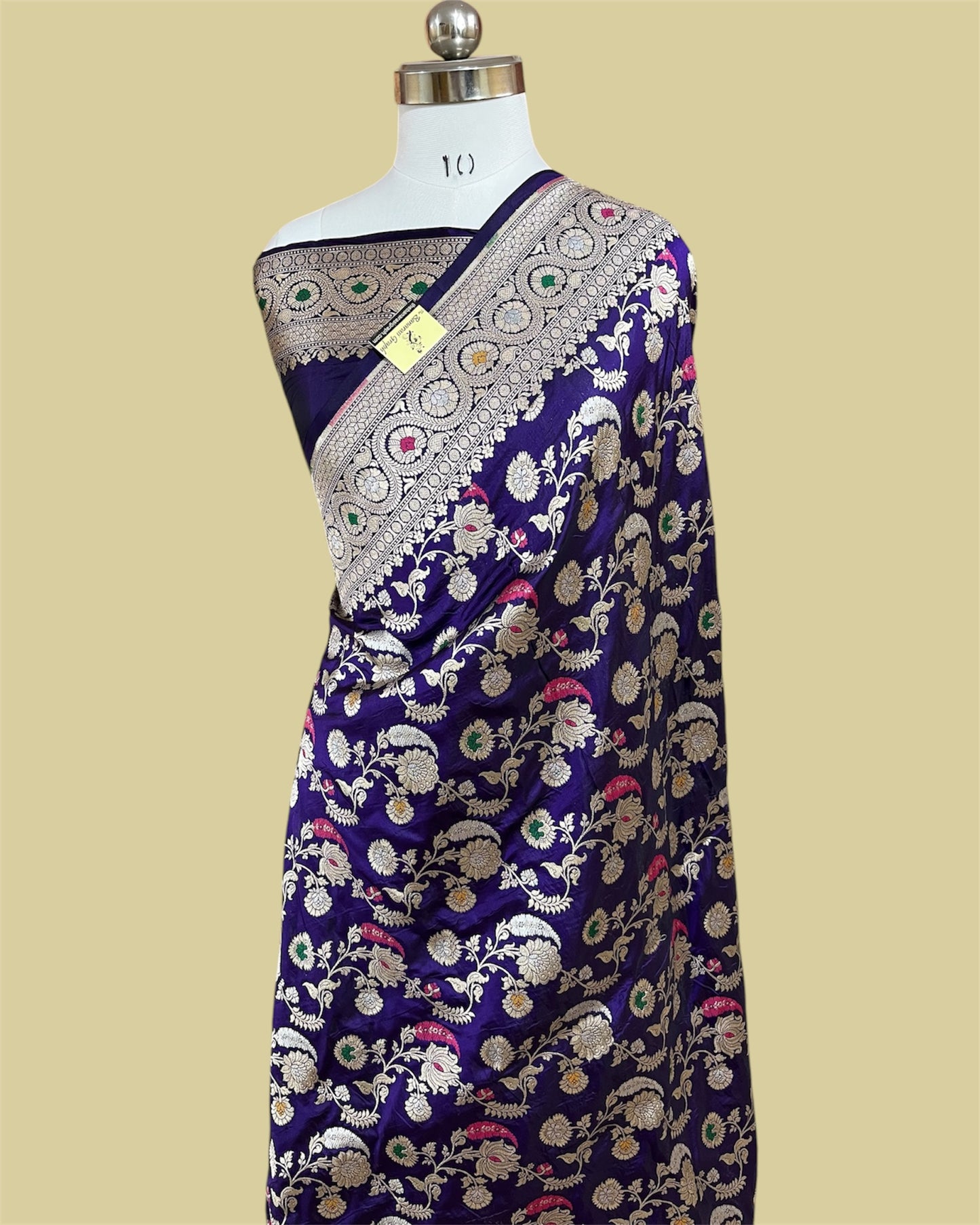Purple Pure Katan Handloom Silk - All Over Jaal Work With Tilfi Meenakari Banarasi Saree