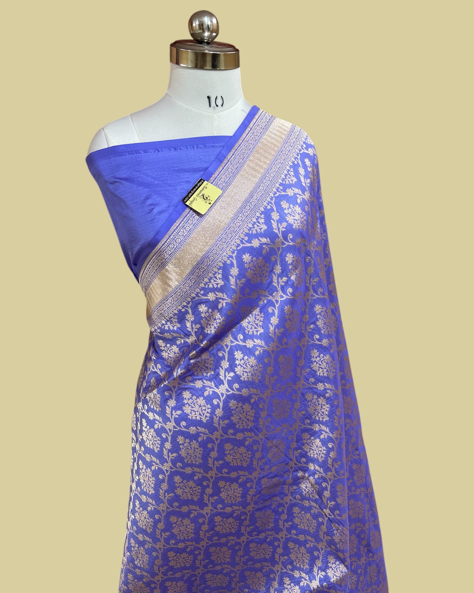 Aqua Blue Pure Katan Handloom Silk - All Over Jaal Work Banarasi Saree