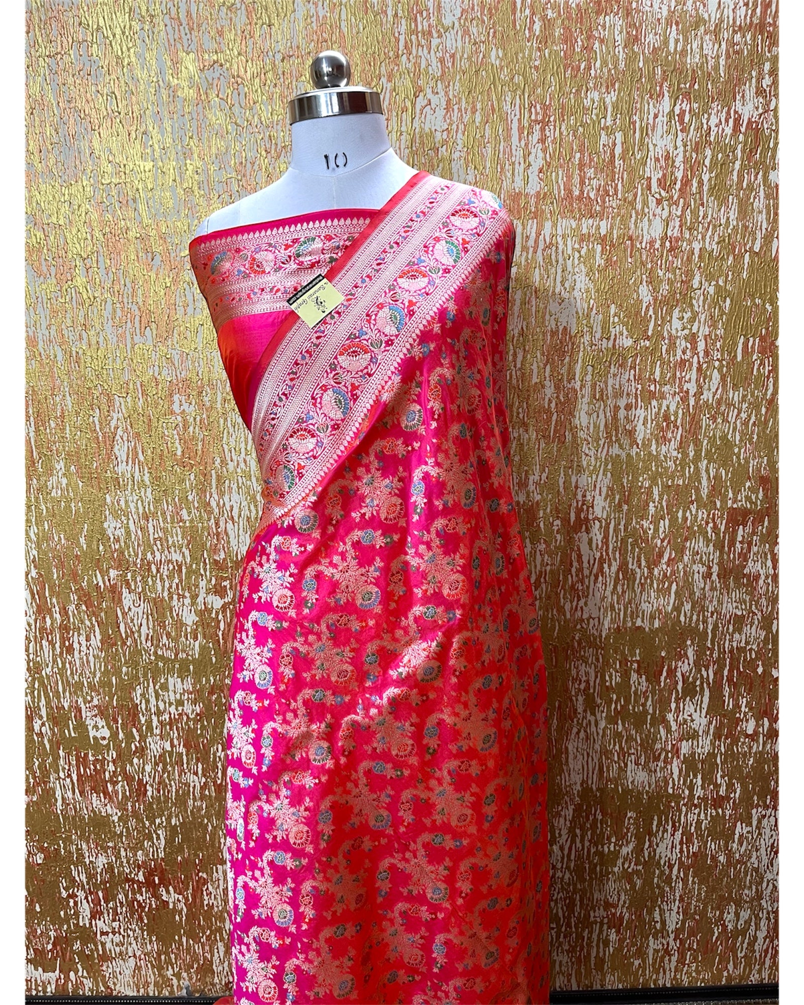 Pink Pure Katan Handloom Silk - All Over Jaal Work with Meenakari Banarasi Saree