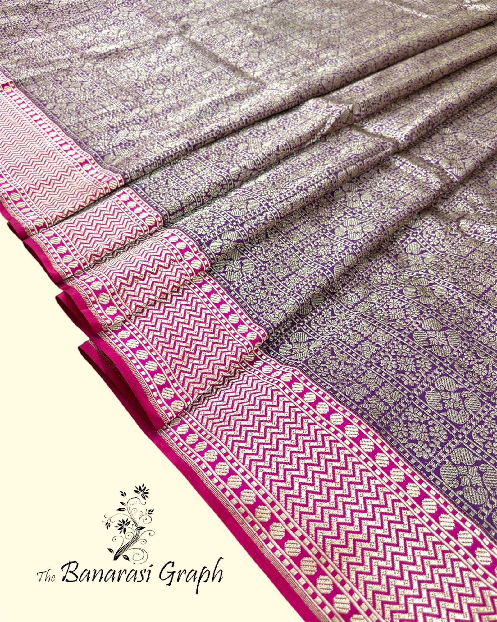 Pure Katan Handloom Silk - Brocade Jaal Work Banarasi Saree