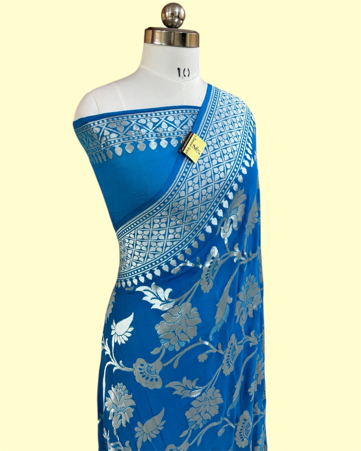 Pure Chiffon Georgette Water Zari Handloom - All Over Jaal Work Banarasi Saree
