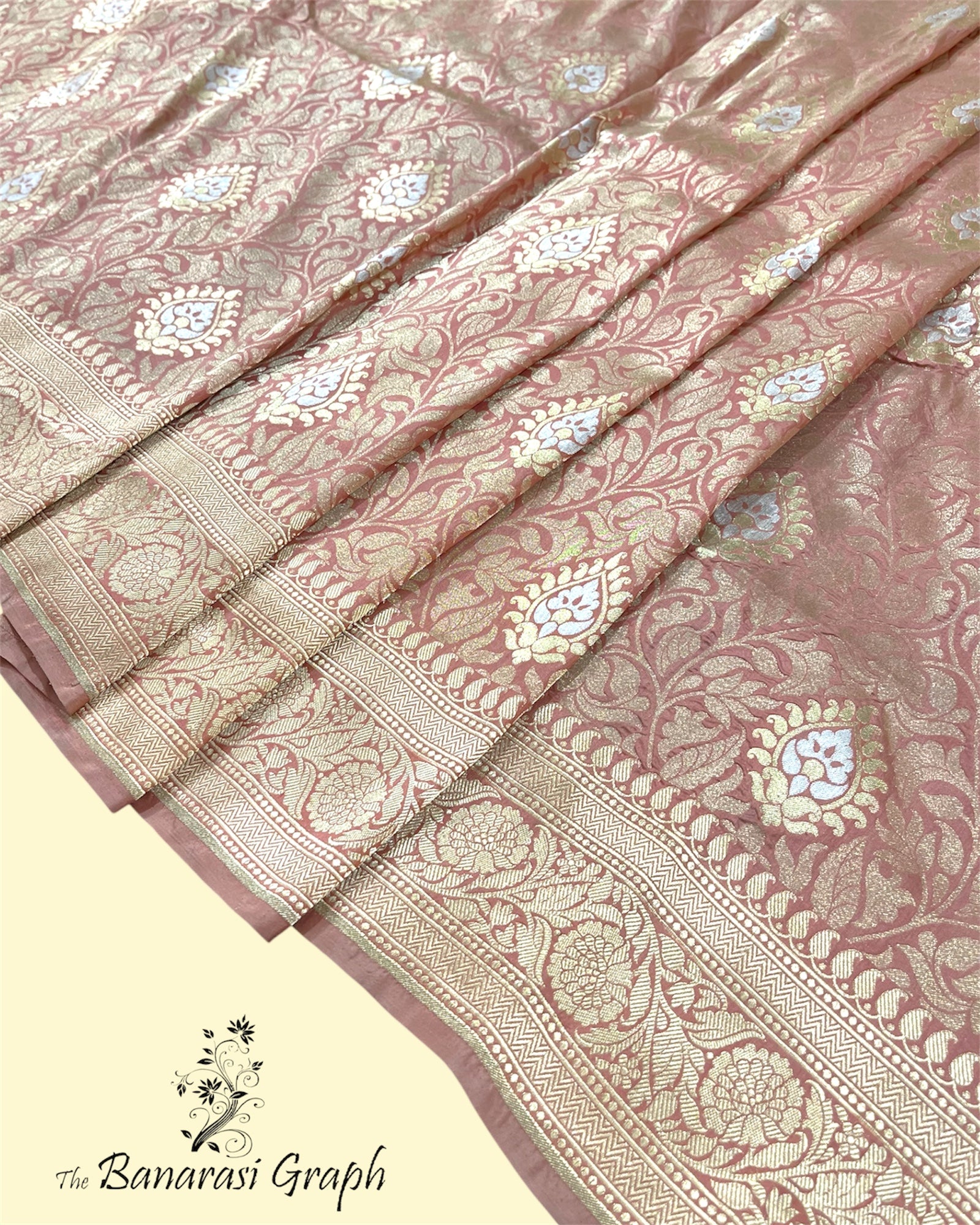 Pure Katan Handloom Silk - All Over Jaal Work with Meenakari Banarasi Saree