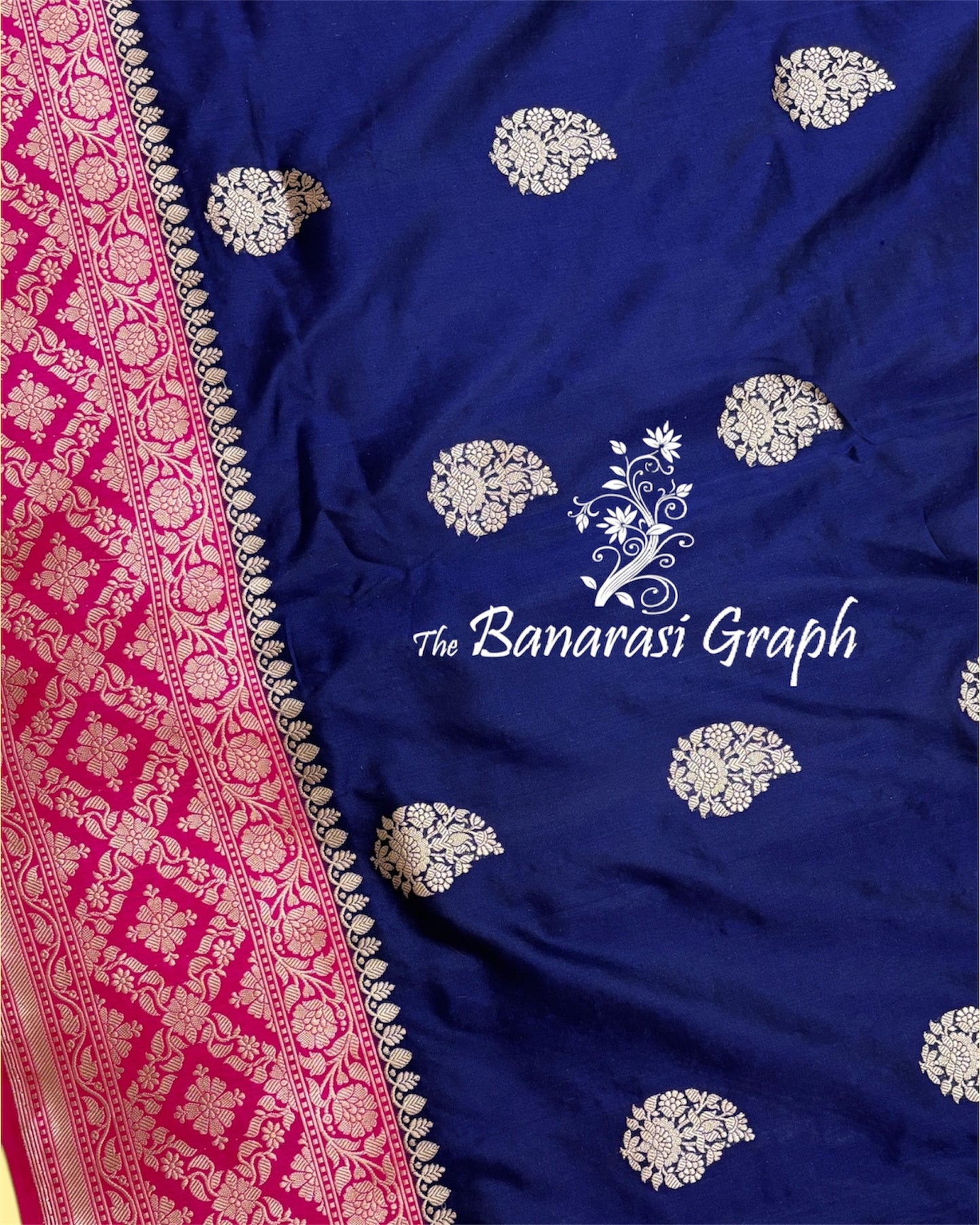 Dark Blue Pure Katan Handloom Silk - Kadhua Motifs All Over Boota Work Banarasi Saree