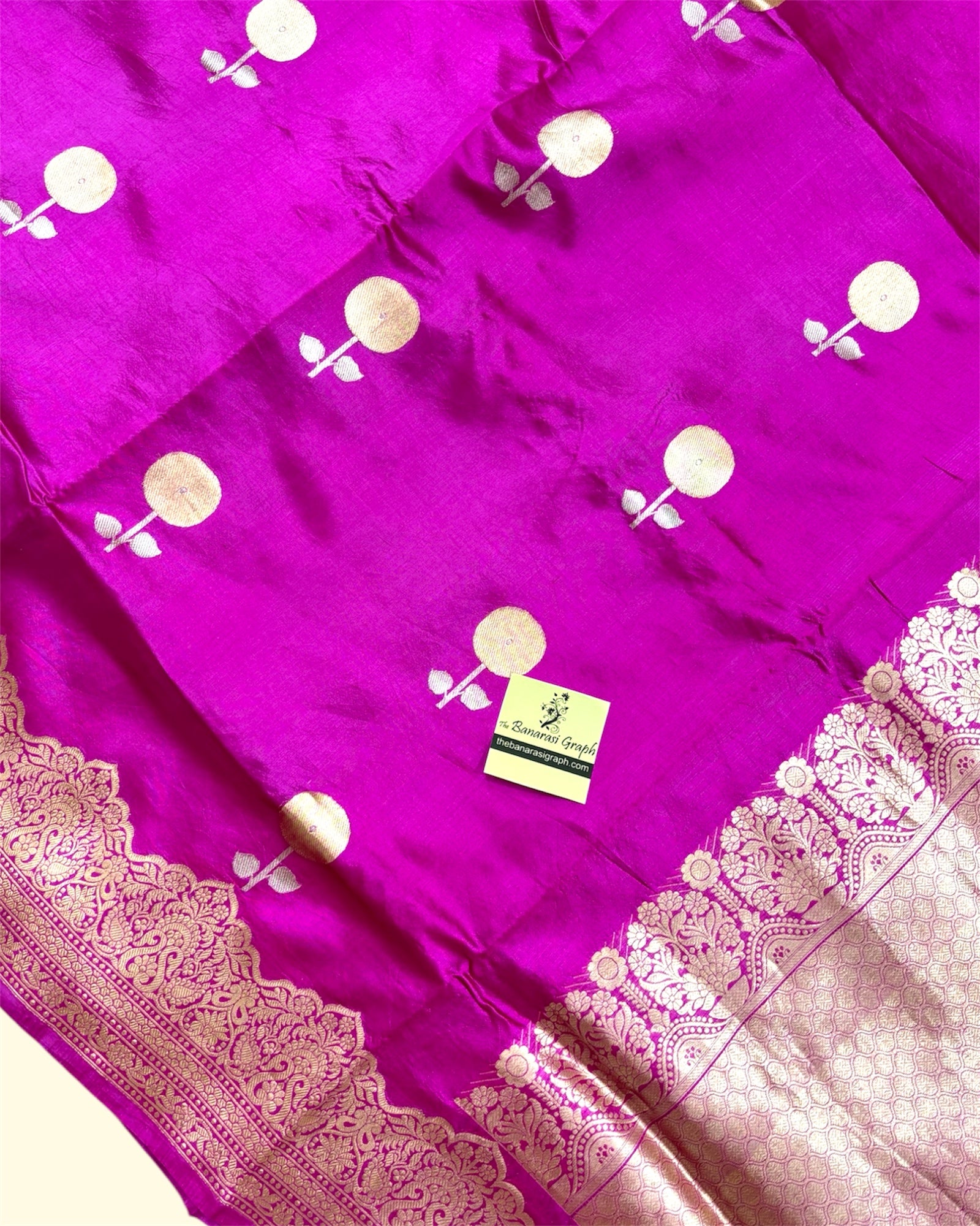 Pink Pure Raw Mango Handloom Silk - Kadhua Motifs Banarasi Saree