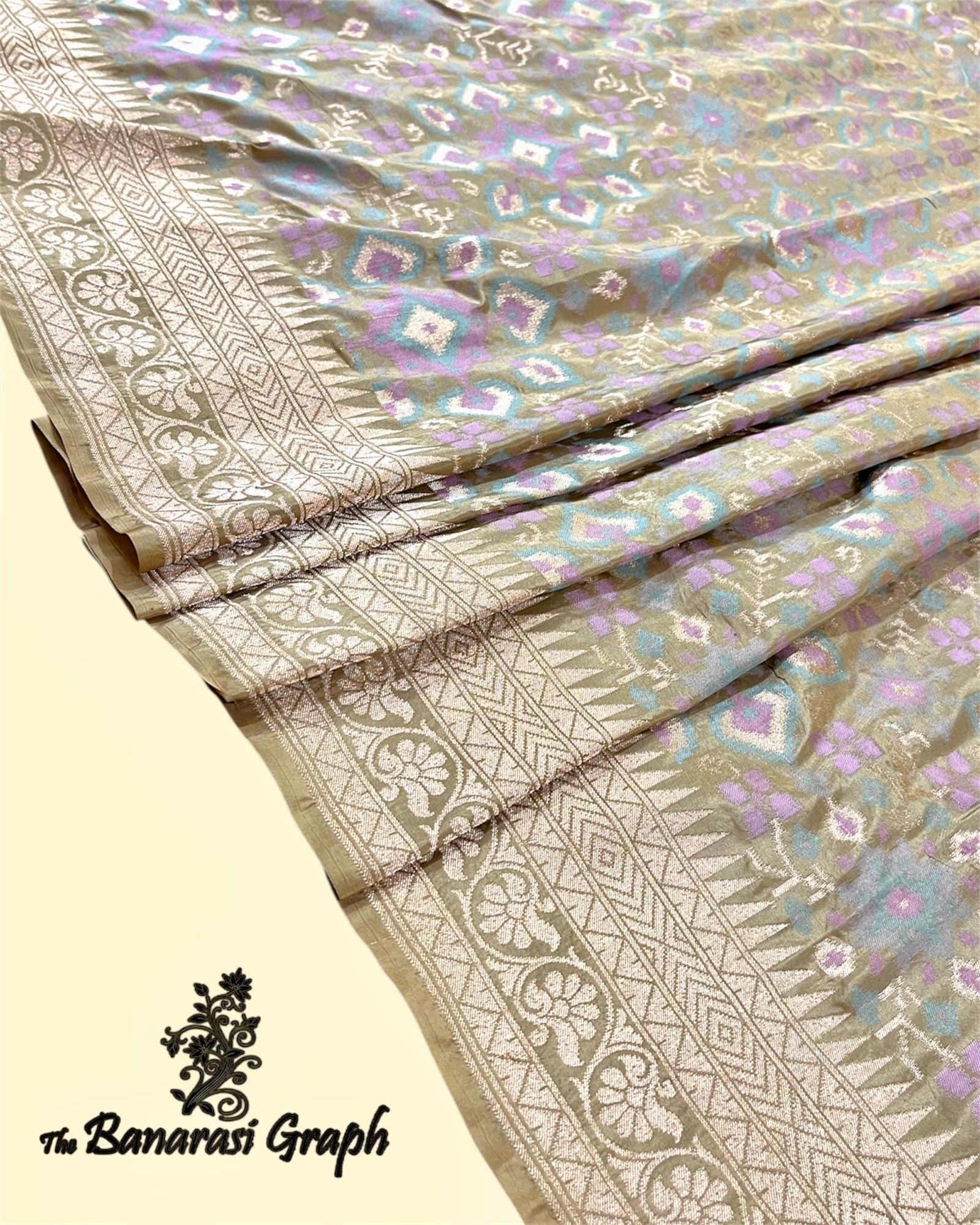 Pure Katan Handloom Silk - All Over Jaal Work with Meenakari Banarasi Saree