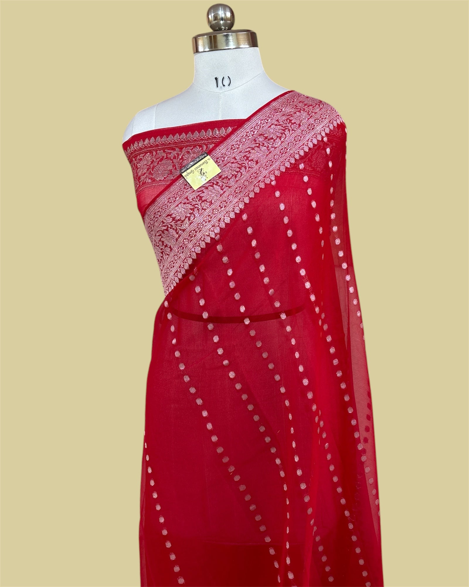 Khaddi Georgette Silver Zari - Pure Banarasi saree