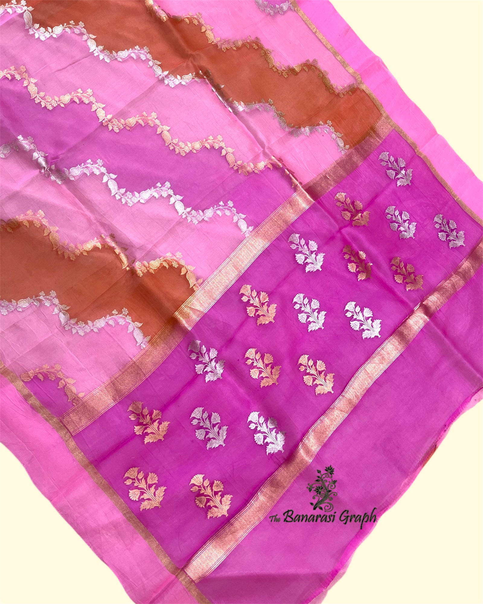 Rangkat Pure Kora Handloom Silk - Banarasi Saree