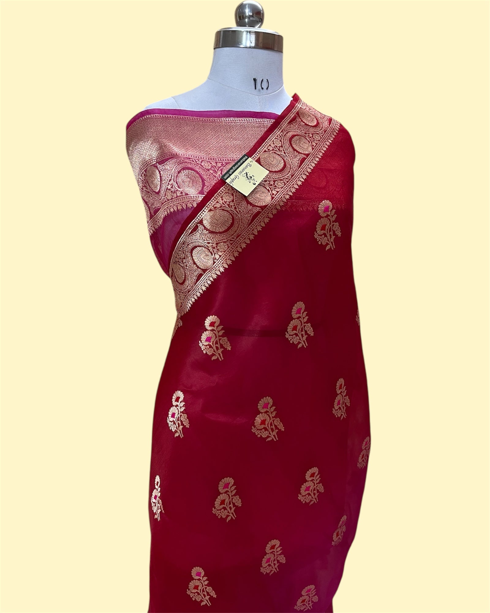 Pure Kora Handloom Silk - Kadhua Motifs with Meenakari Banarasi Saree