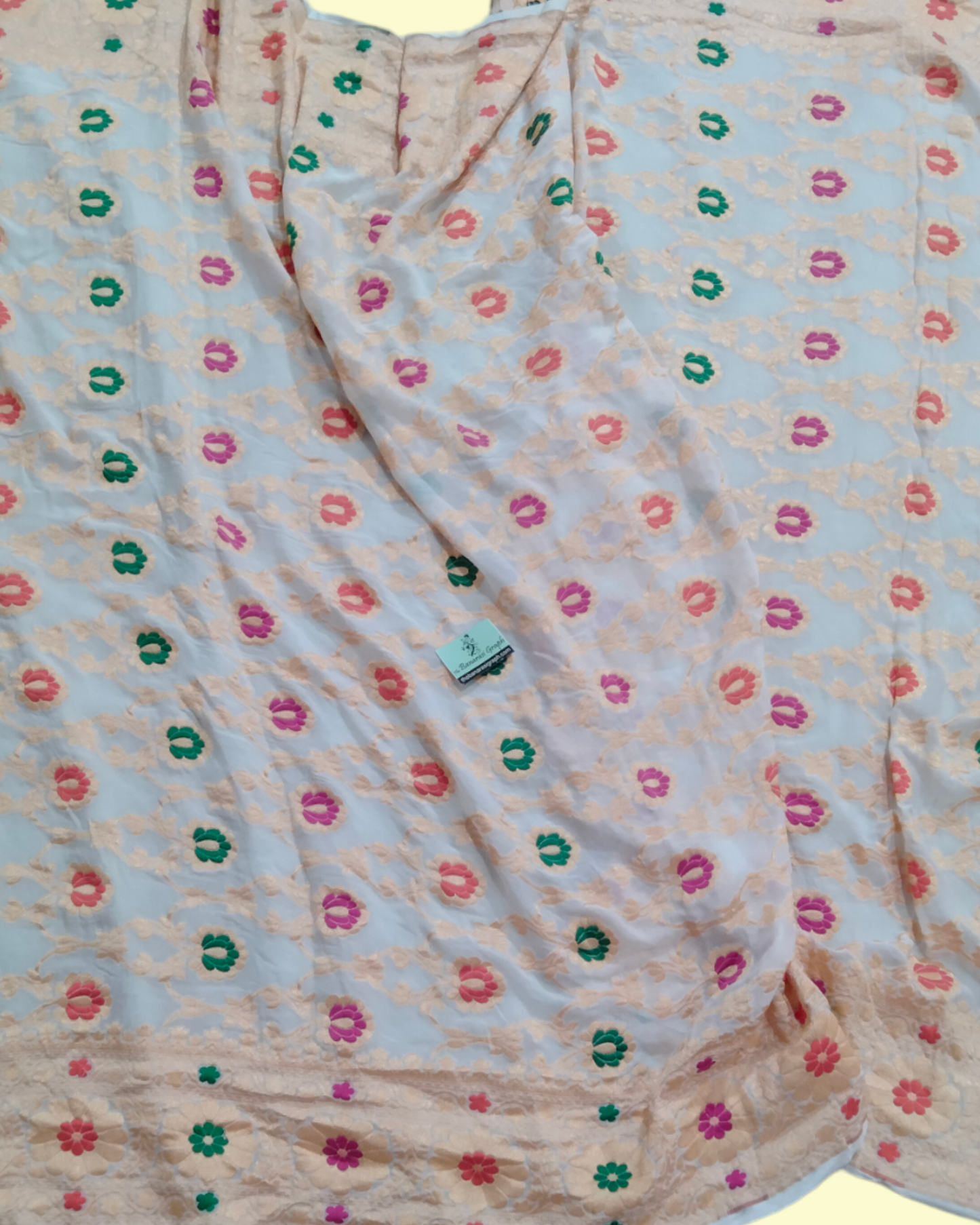Pure Chiffon Meenakari Neem Zari - Banarasi Saree
