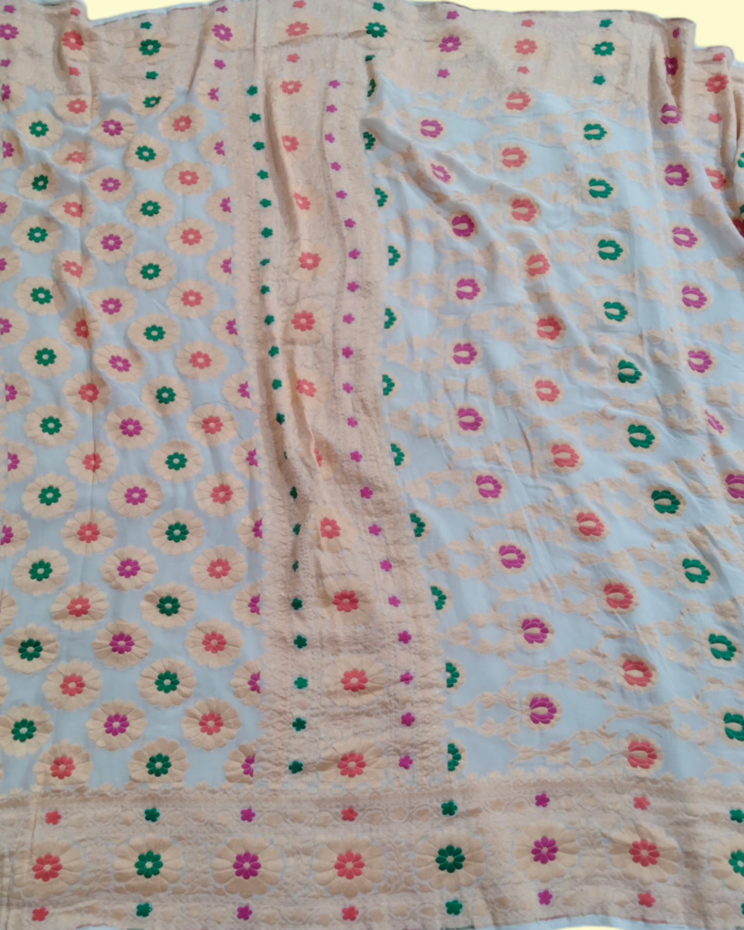 Pure Chiffon Meenakari Neem Zari - Banarasi Saree