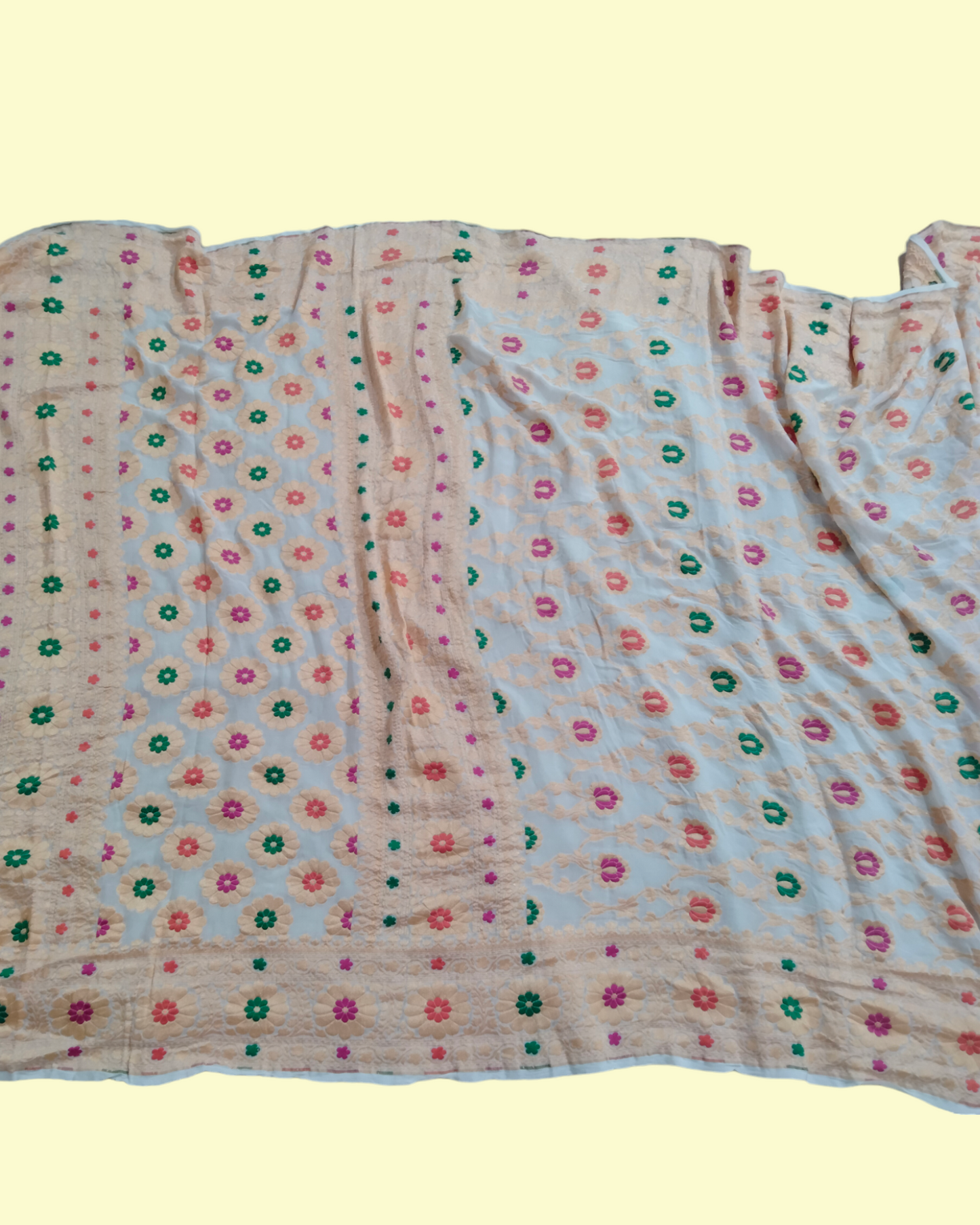 Pure Chiffon Meenakari Neem Zari - Banarasi Saree