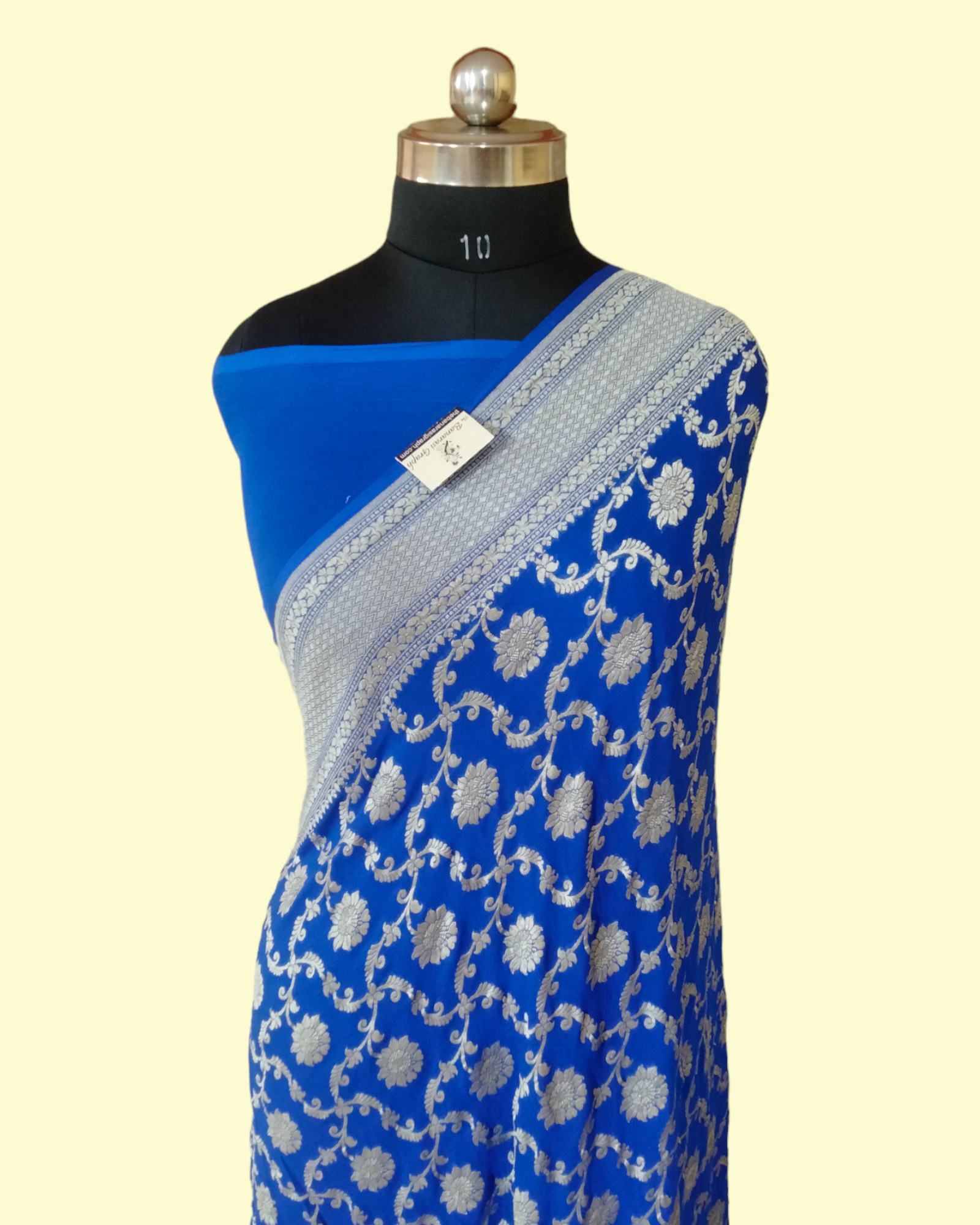 Khaddi Georgette Water Zari - All over Jaal Work Pure Banarasi Saree