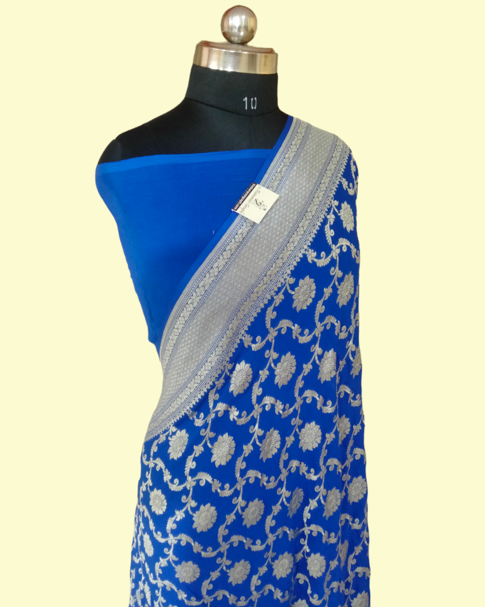 Khaddi Georgette Water Zari - All over Jaal Work Pure Banarasi Saree