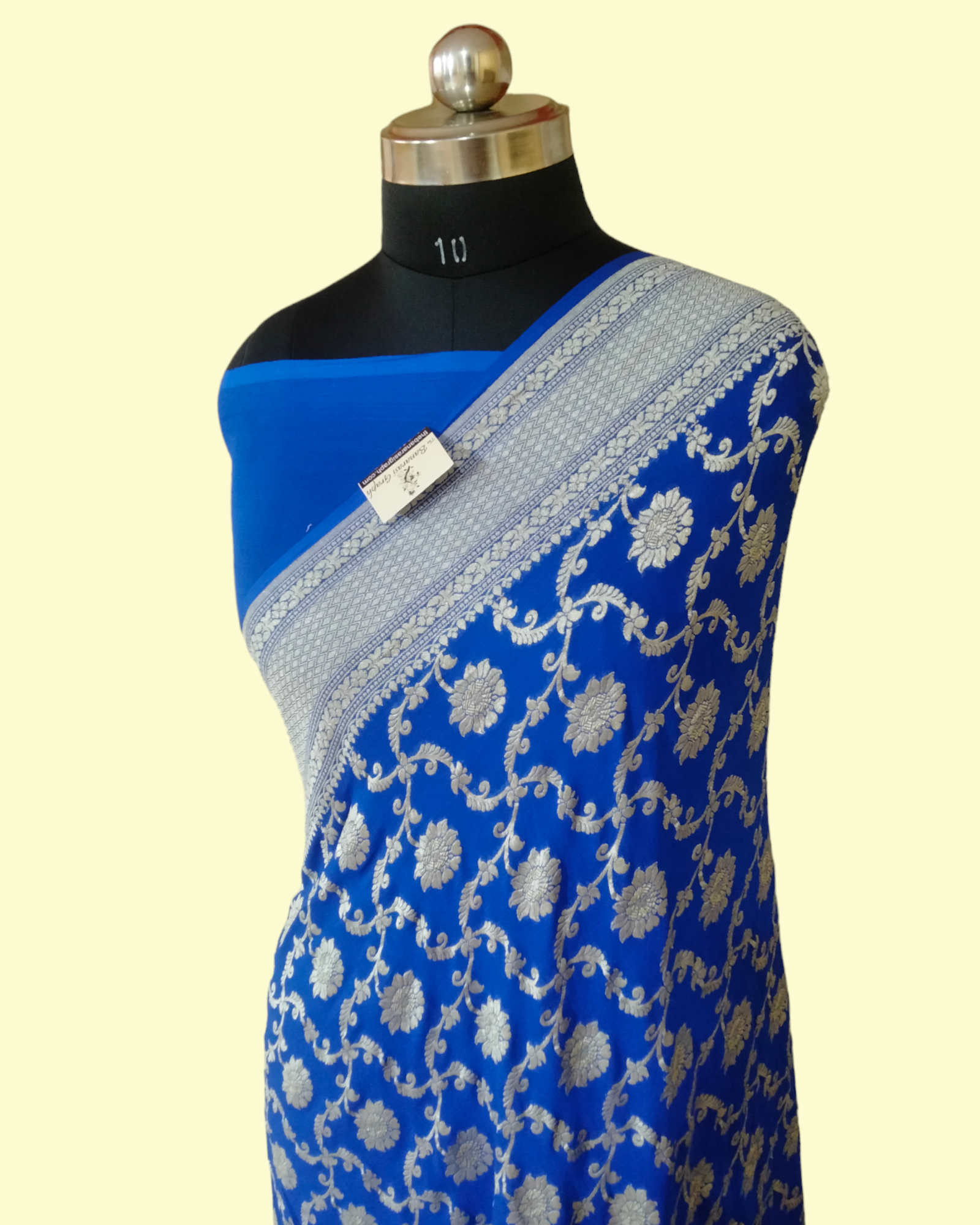 Khaddi Georgette Water Zari - All over Jaal Work Pure Banarasi Saree