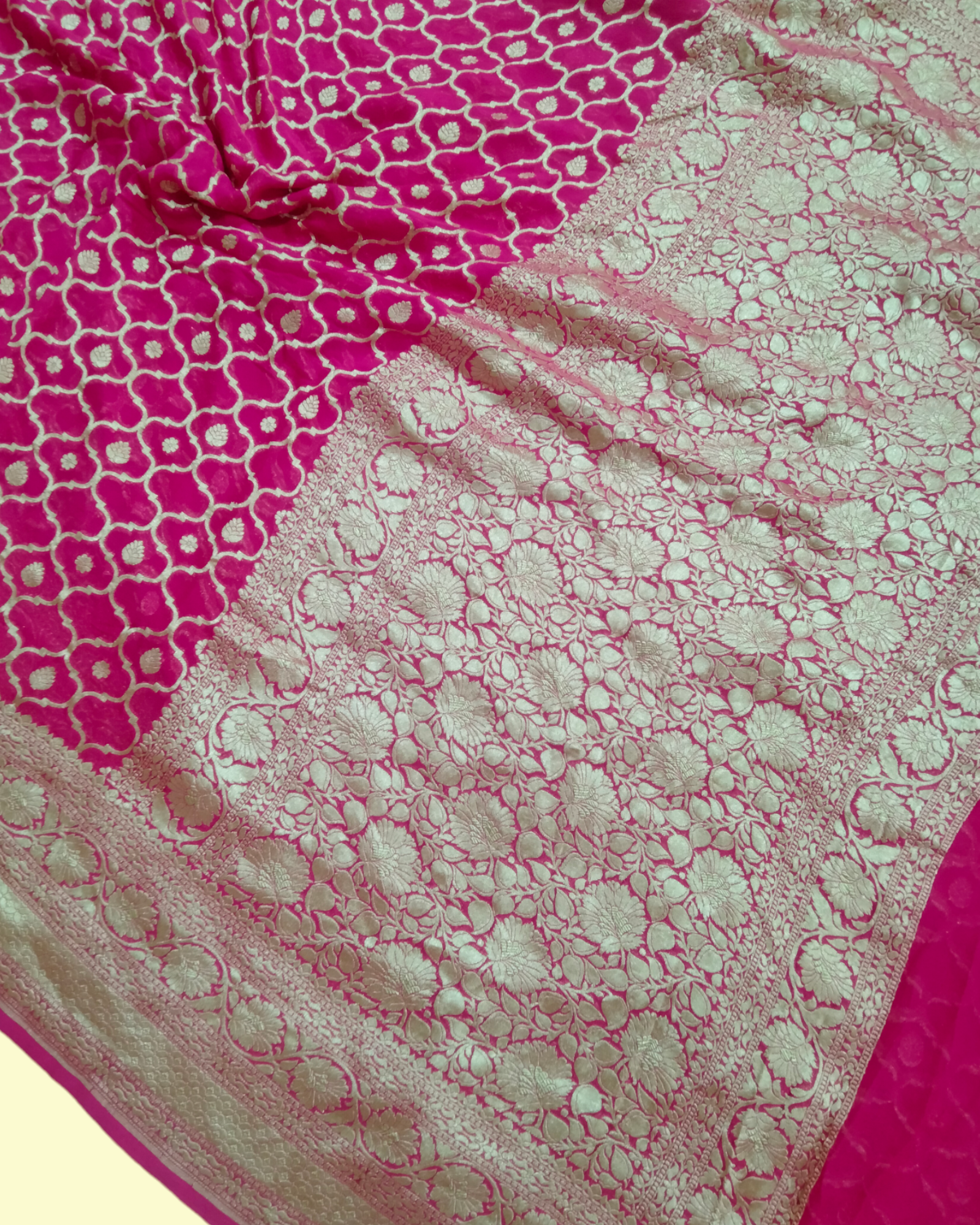 Khaddi Georgette Water Zari - Pure Banarasi Saree