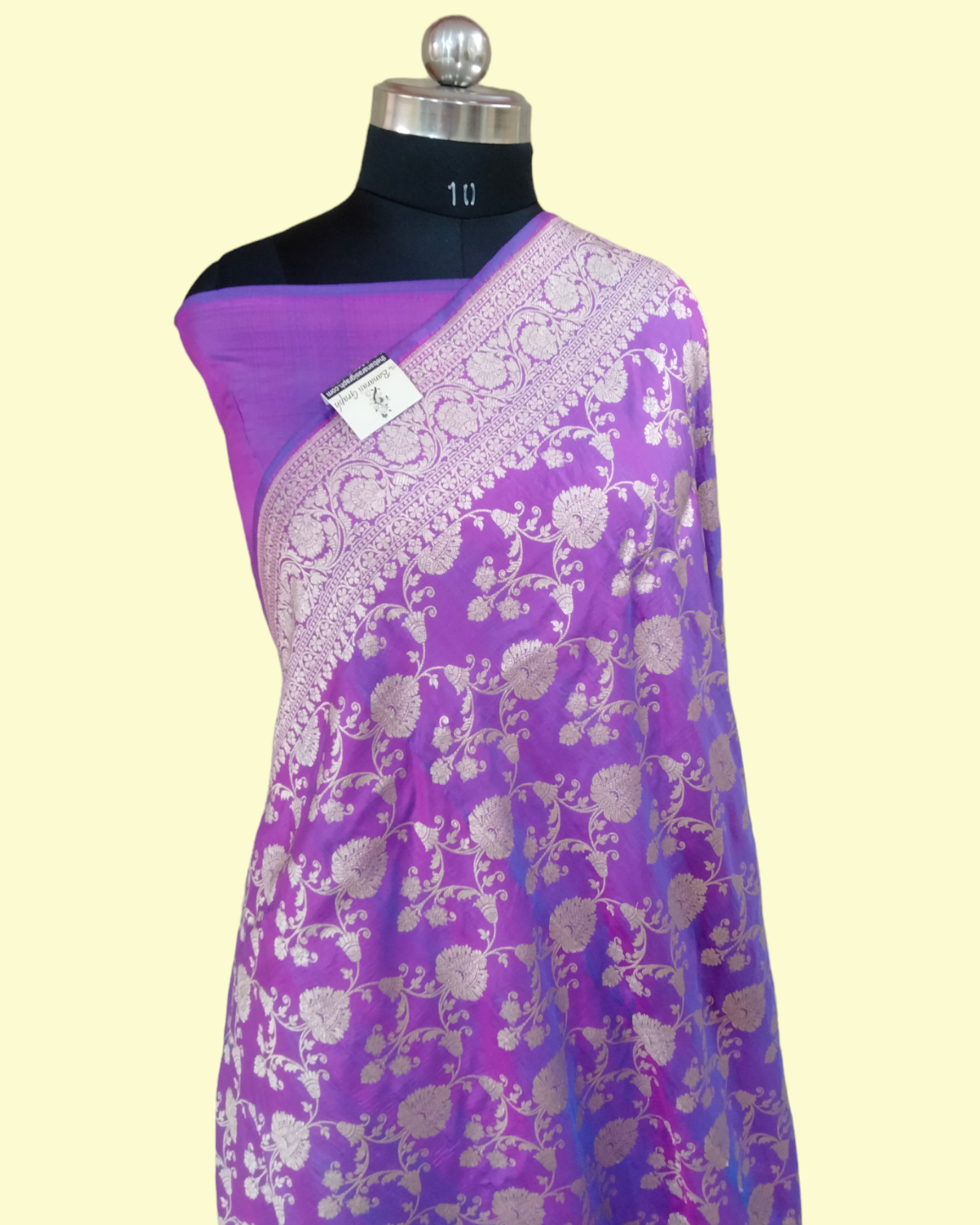 Purple Pure Katan Handloom Silk - All over Jaal Work Banarasi Saree