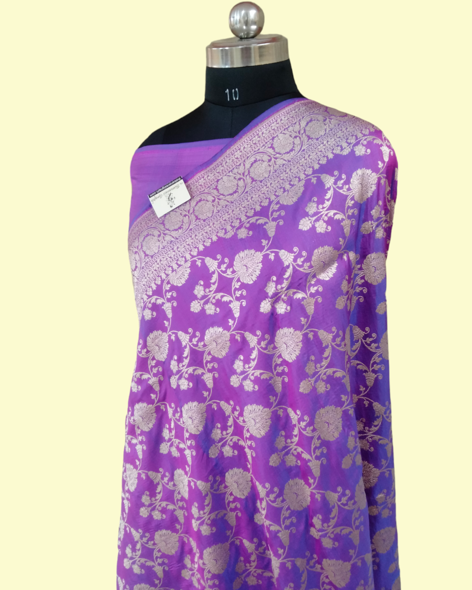 Purple Pure Katan Handloom Silk - All over Jaal Work Banarasi Saree