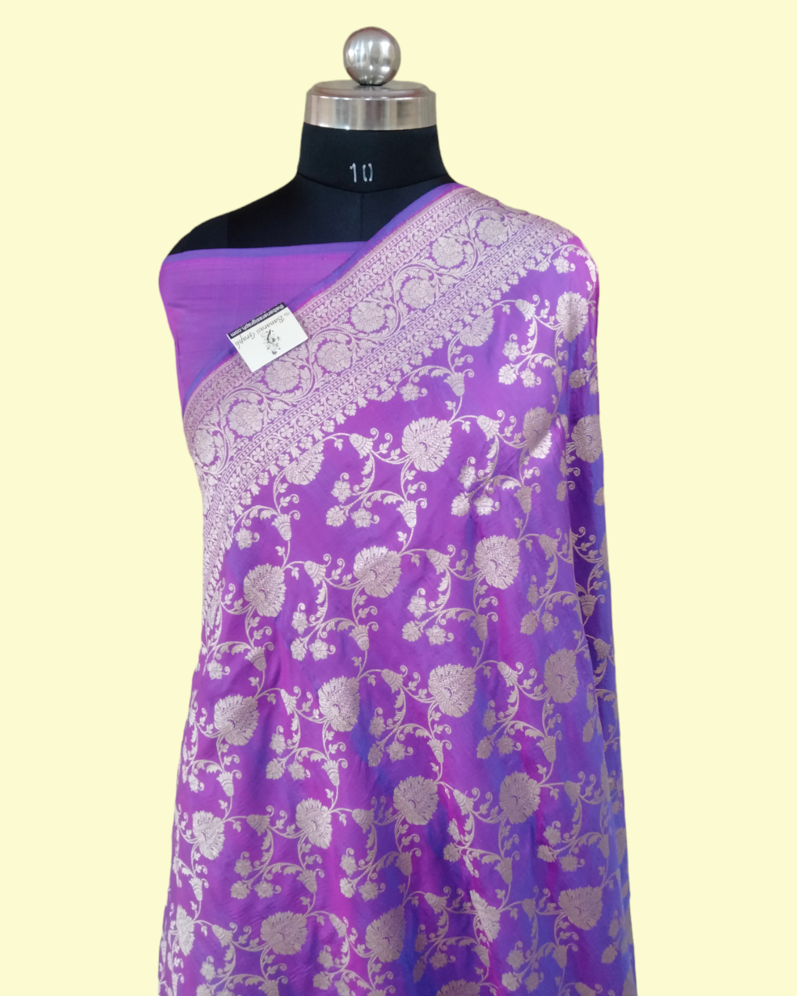 Purple Pure Katan Handloom Silk - All over Jaal Work Banarasi Saree