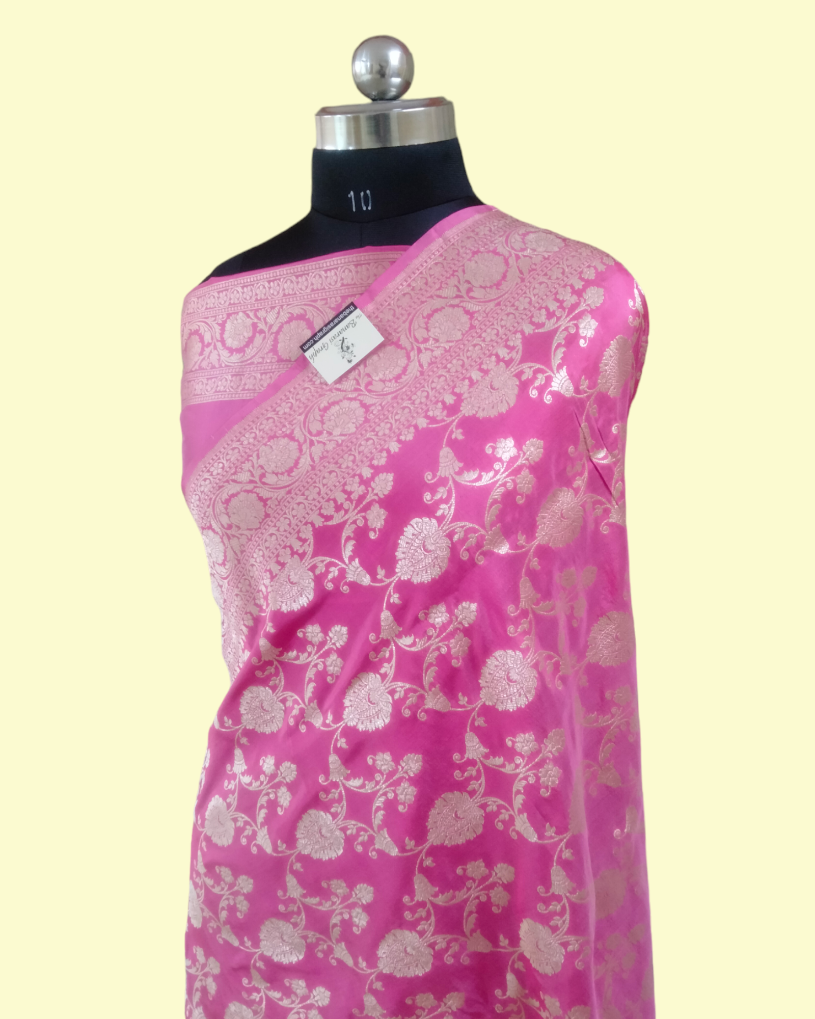 Pink Pure Katan Handloom Silk - All over Jaal Work Banarasi Saree