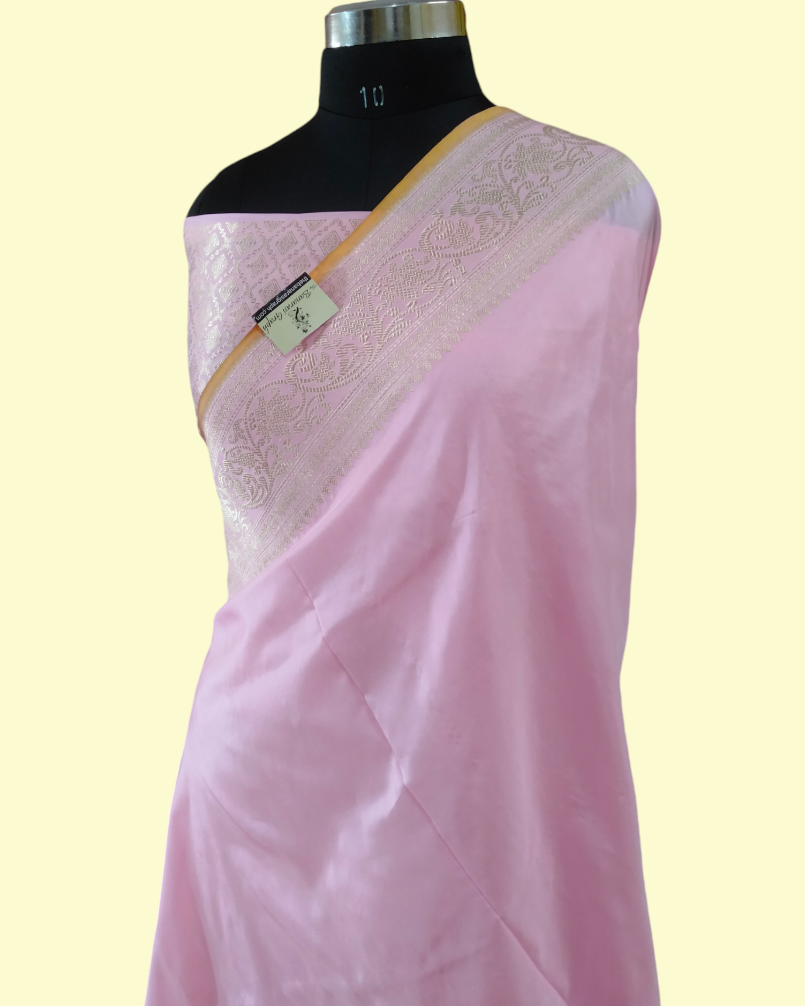 Baby Pink Pure Katan Handloom Silk Kadhua Motifs - Banarasi Saree