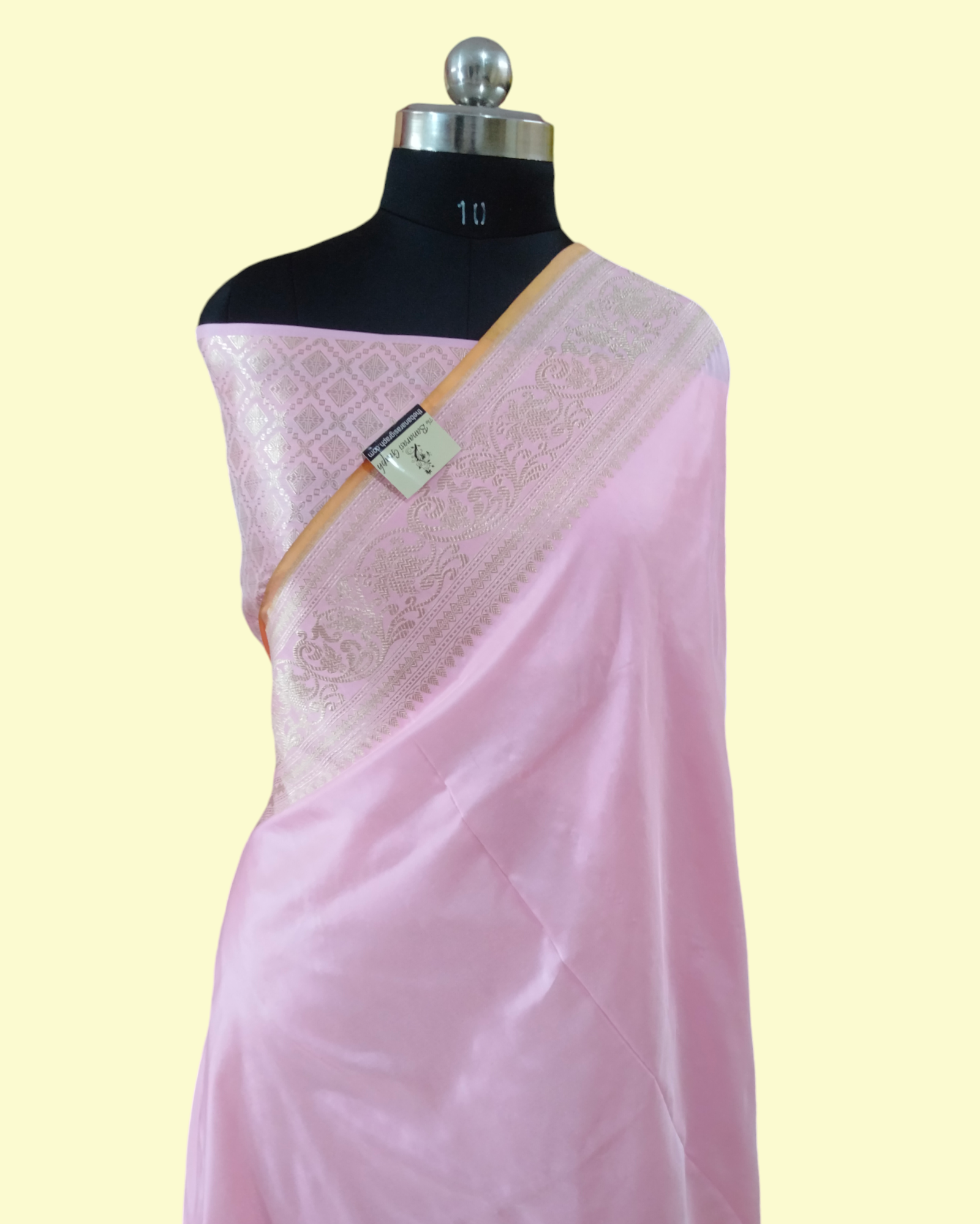 Baby Pink Pure Katan Handloom Silk Kadhua Motifs - Banarasi Saree