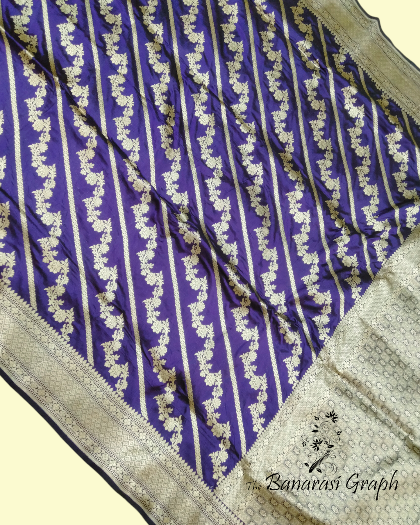 Ocean Blue Pure Katan Handloom Silk Uppada - Jaal Work Banarasi Saree