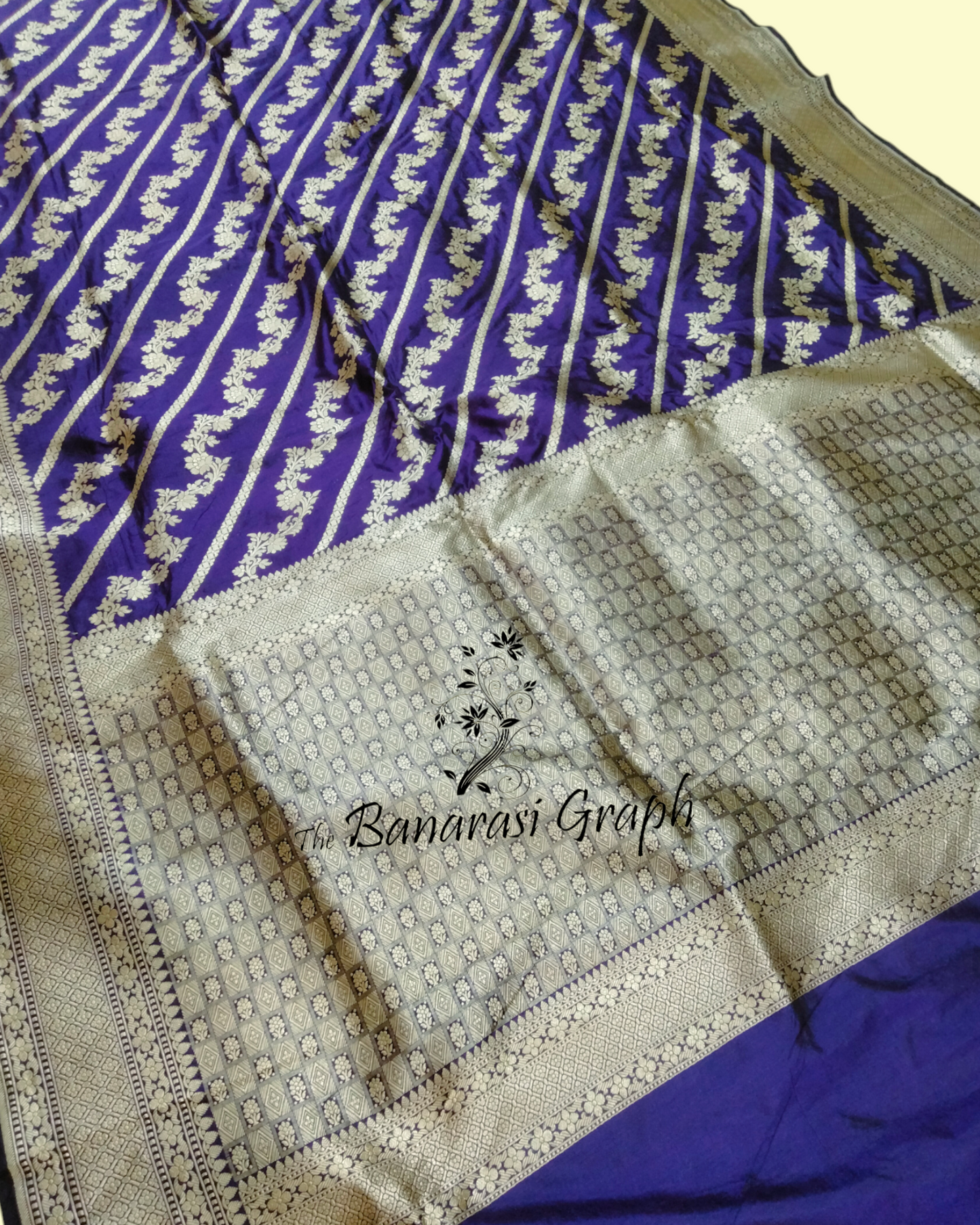 Ocean Blue Pure Katan Handloom Silk Uppada - Jaal Work Banarasi Saree