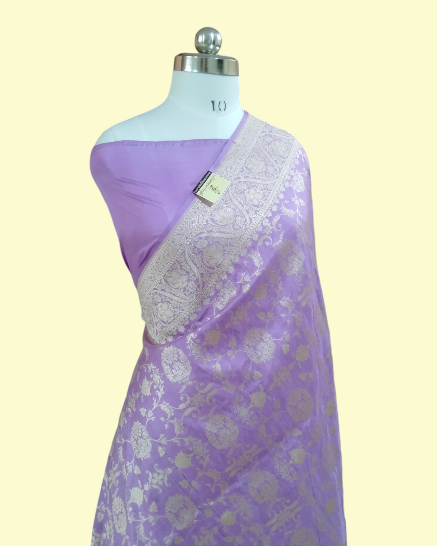 Lavender Pure Katan Handloom Silk Uppada - All Over Jaal Work Banarasi Saree
