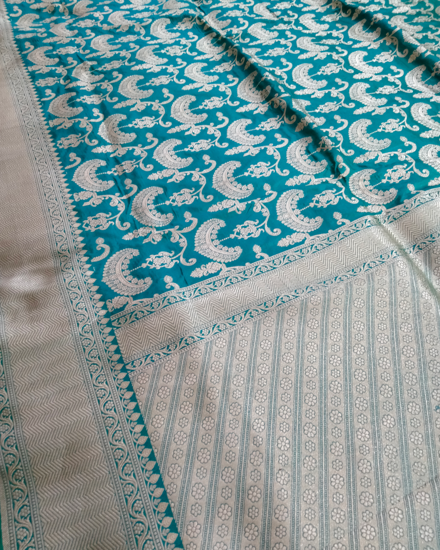 Pure Katan Handloom Silk Uppada - All Over Jaal Work Banarasi Saree