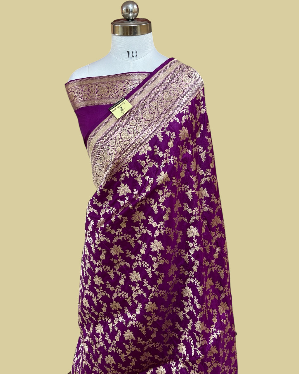 Magenta Pure Katan Handloom Silk - All Over Jaal Work Banarasi Saree