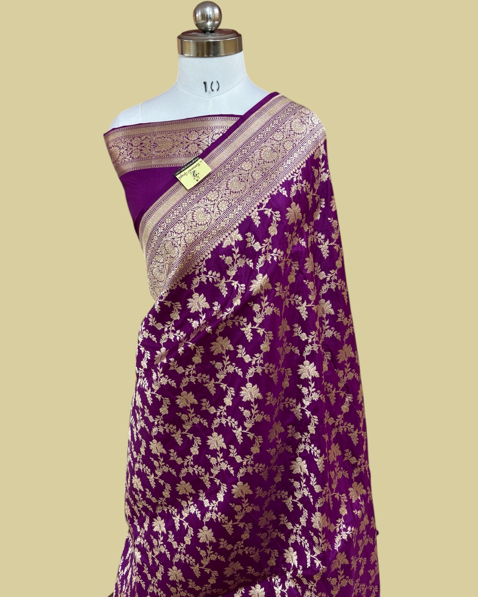 Magenta Pure Katan Handloom Silk - All Over Jaal Work Banarasi Saree
