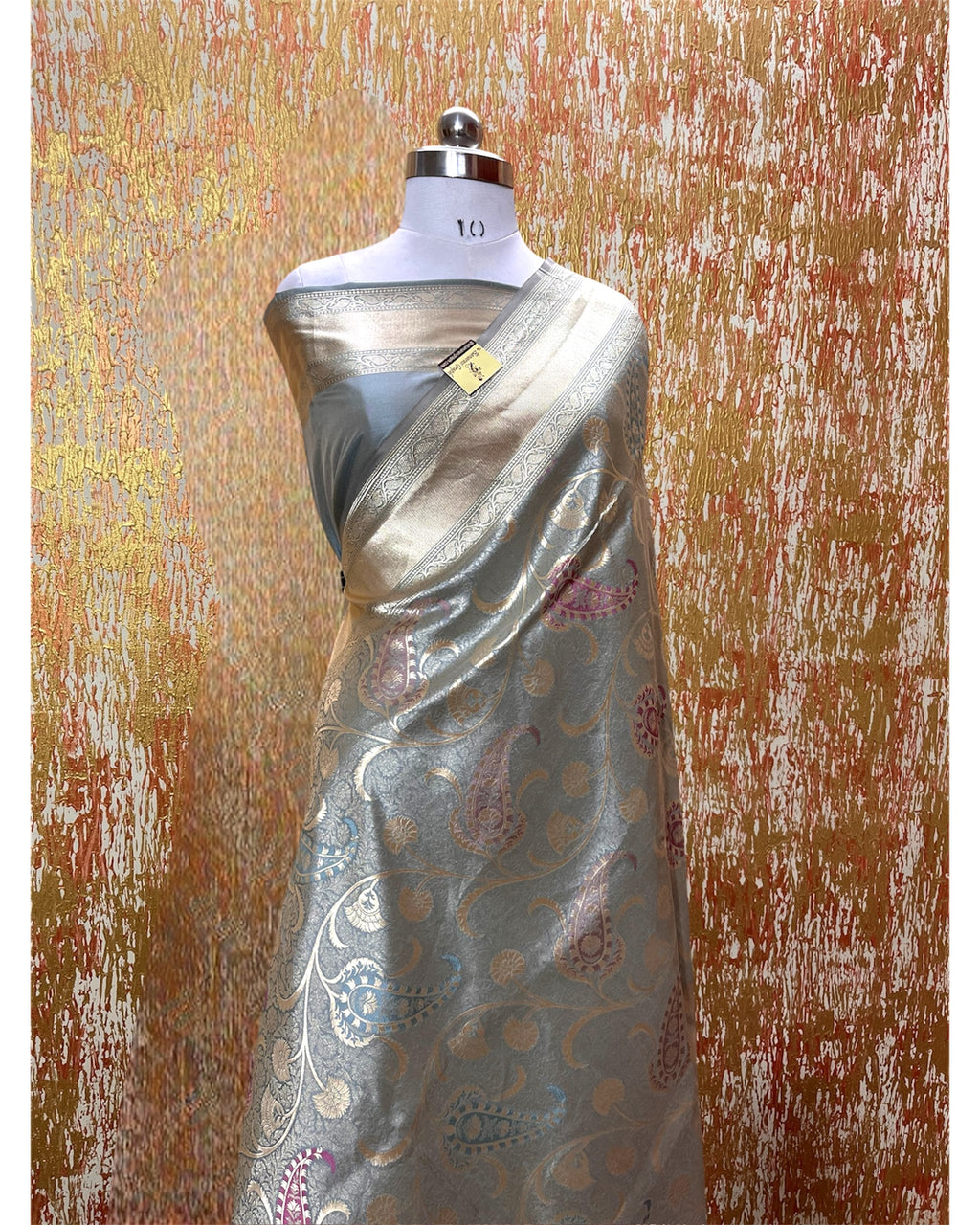 Pure Katan Handloom Silk - All over Jaal Work with Meenakari Banarasi Saree