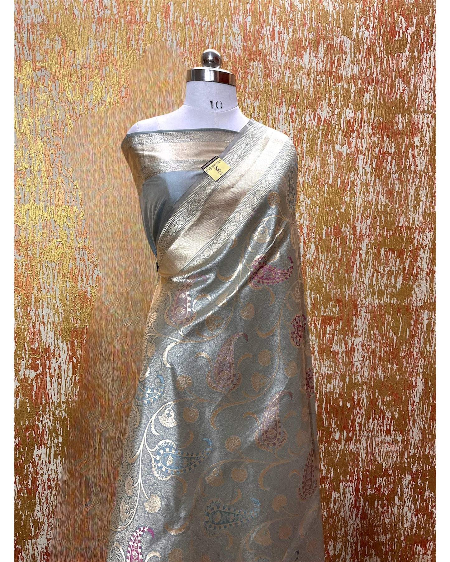 Pure Katan Handloom Silk - All over Jaal Work with Meenakari Banarasi Saree
