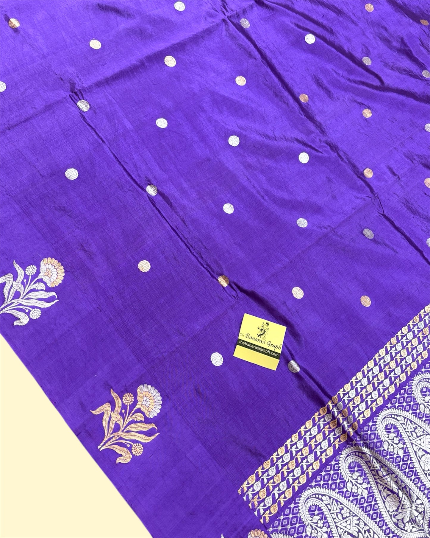Pure Raw Mango Handloom Silk - Kadhua Motifs Sona Rupa Banarasi Saree